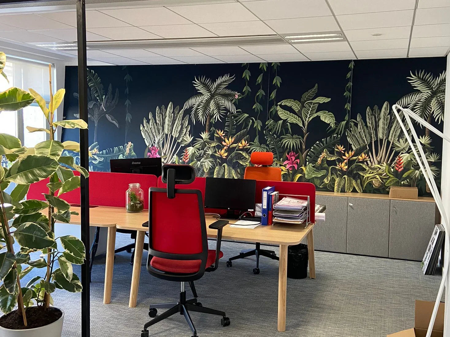 Office with Custom Acoustic Wall