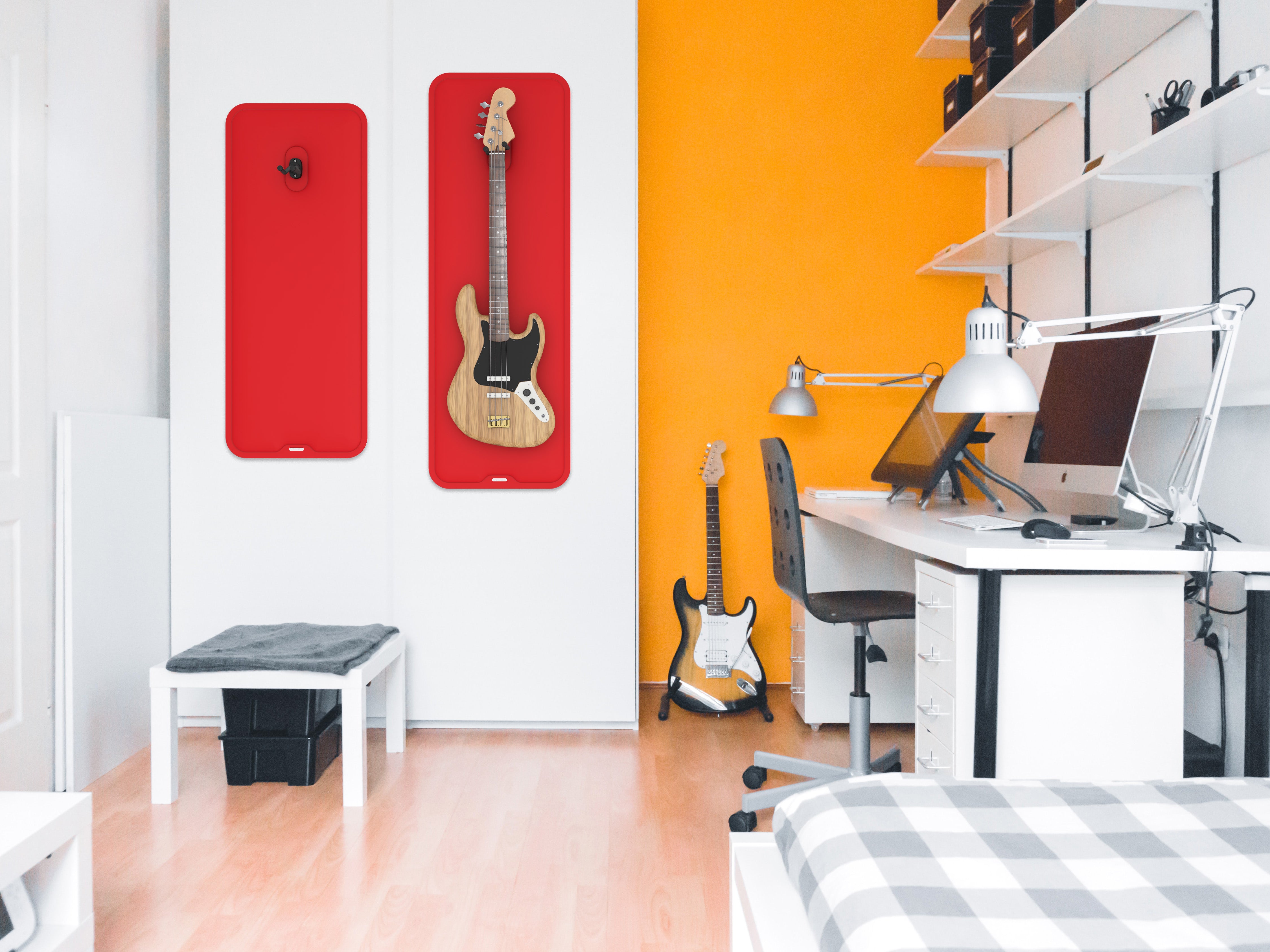 VicDisplay Guitar and Bass stands that are also acoustic panels