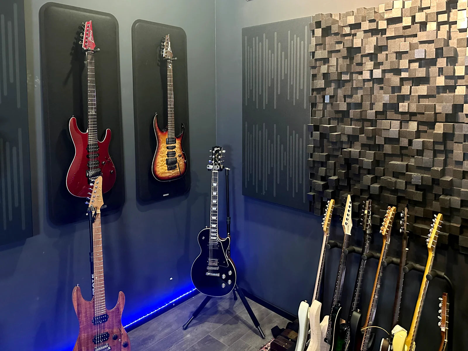 Guitar display studio of Kiko Loureiro