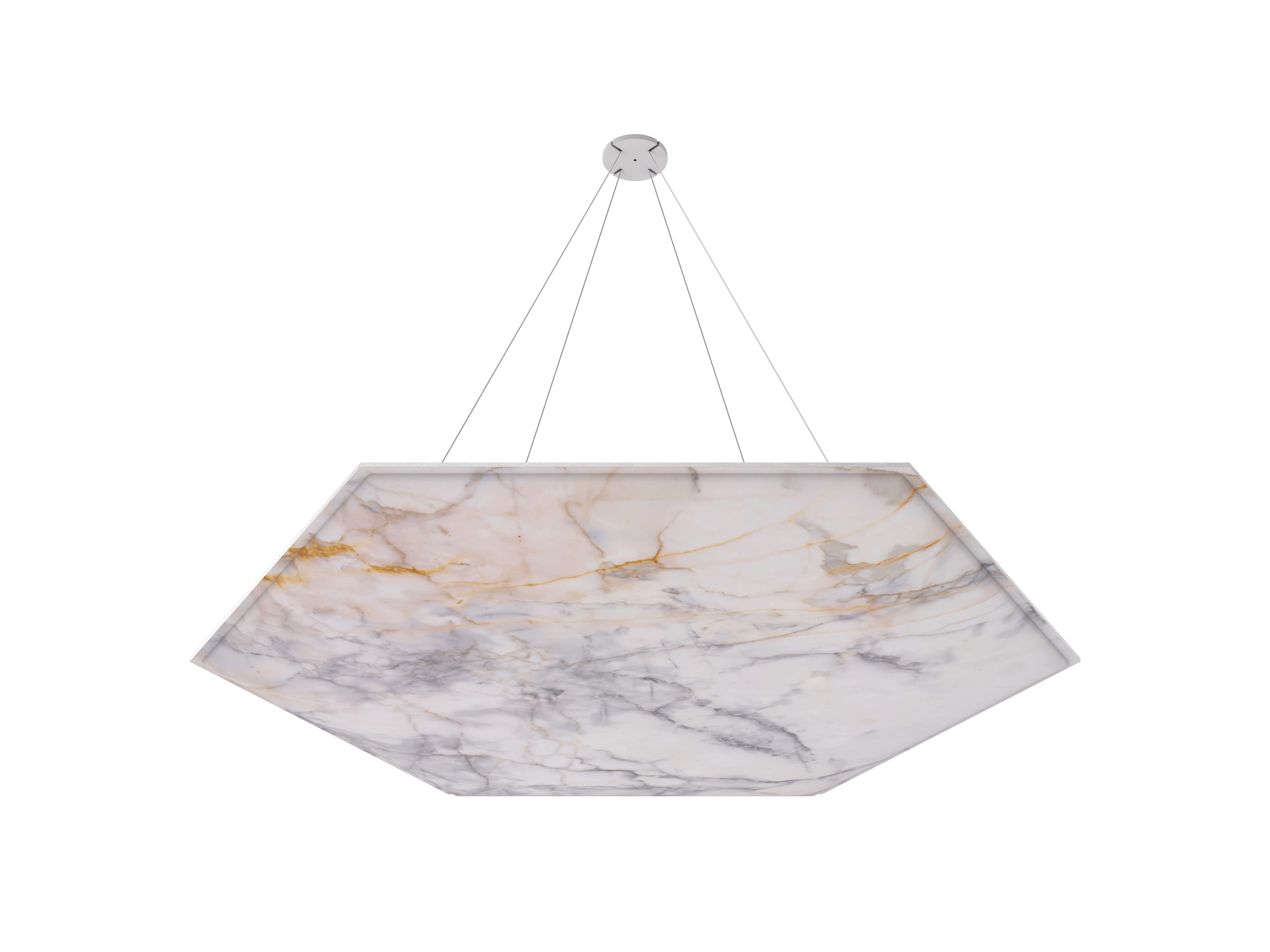 Vicoustic ViCloud VMT 3D Hexagon Patterns Sound Absorbing Acoustic Cloud in Calacatta Carrara