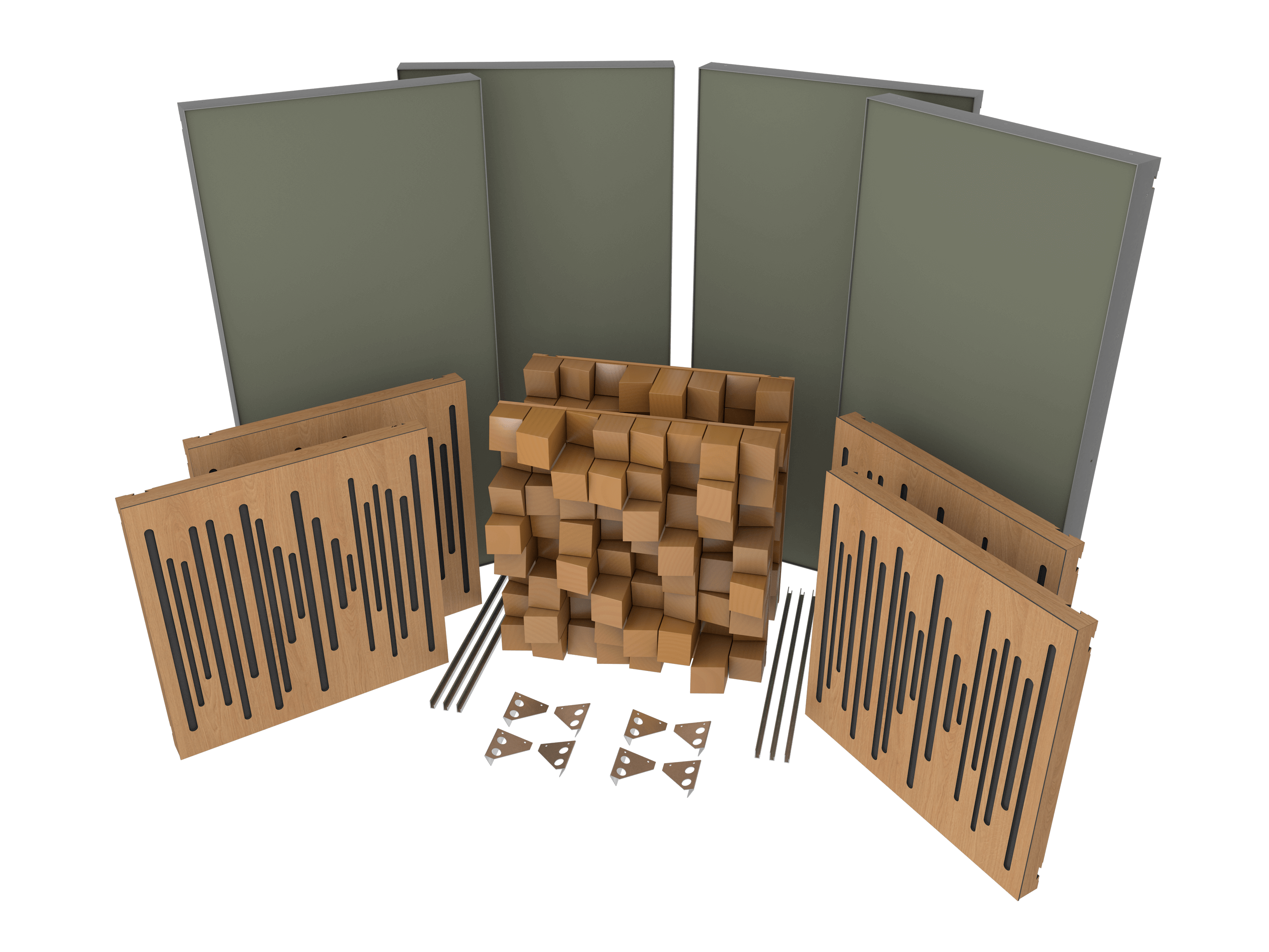 Vicoustic VicAudiophile VMT Kit Sound Absorption and Diffusion Acoustic Kit in Natural Oak