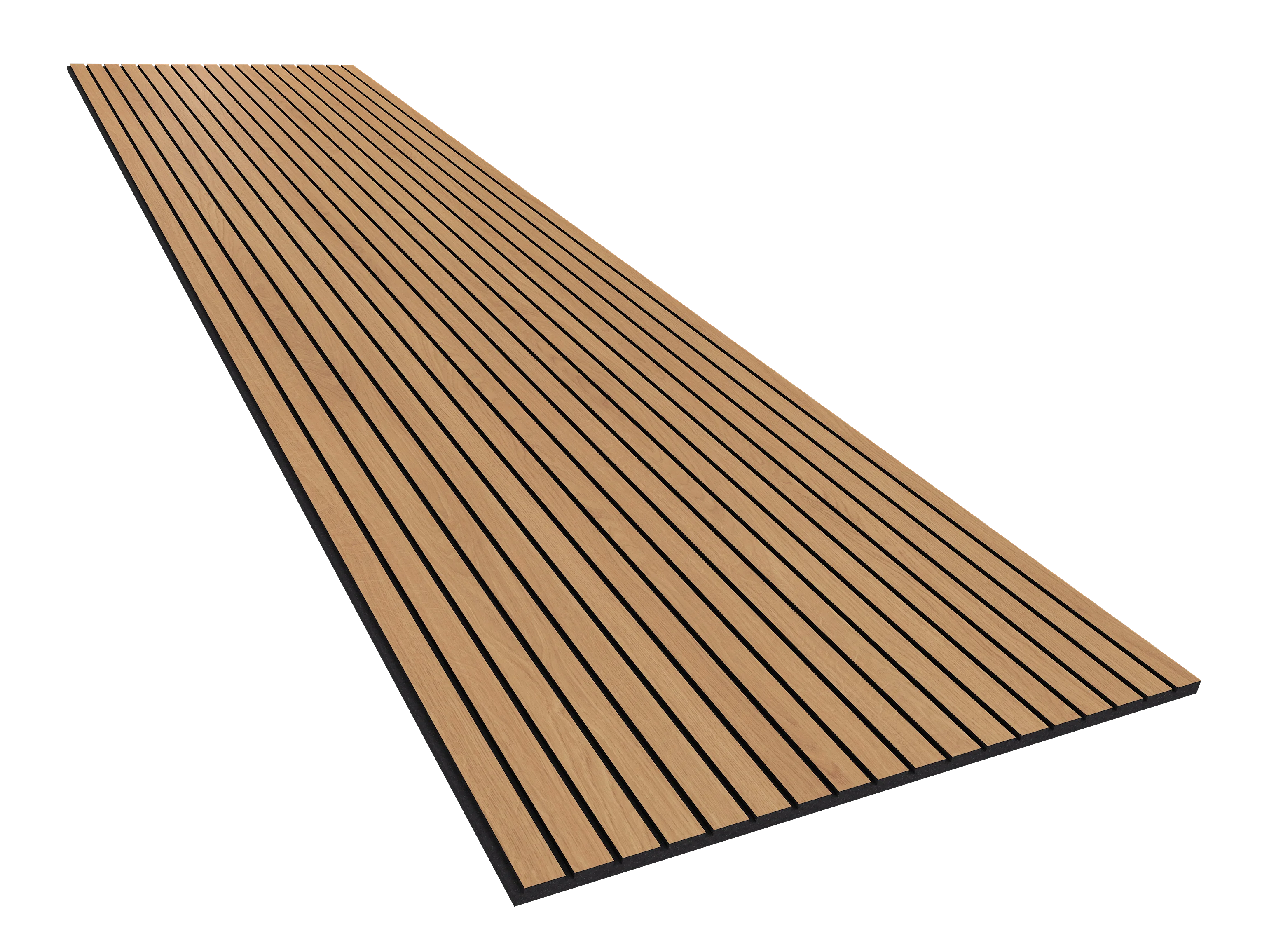 Vicoustic VicStrip 240cm Acoustic Slat Panel in Natural Oak Black PET