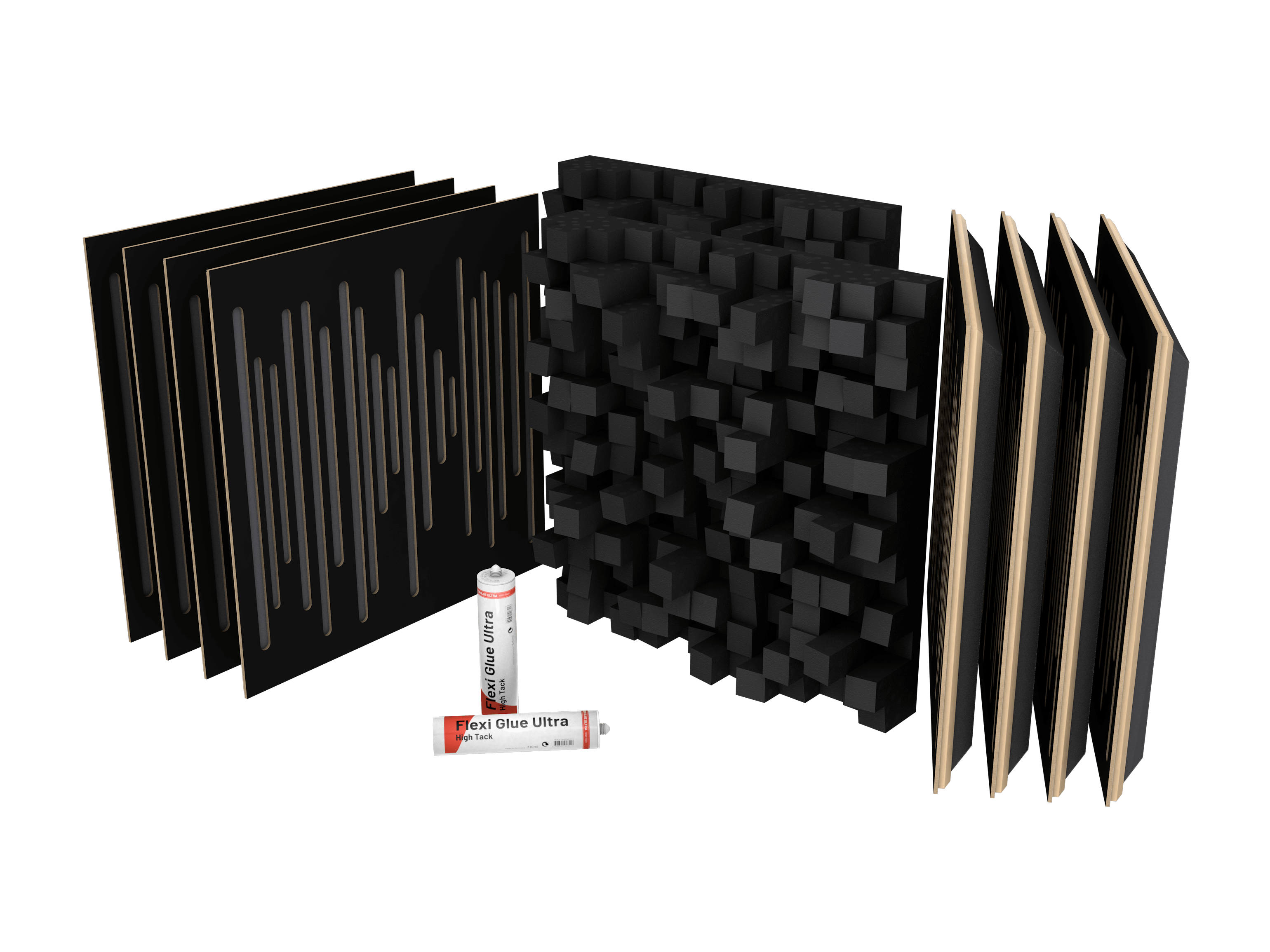 Vicoustic VicStudio Box with DC2 Sound Absorption and Diffusion Acoustic Kit in Black Matte