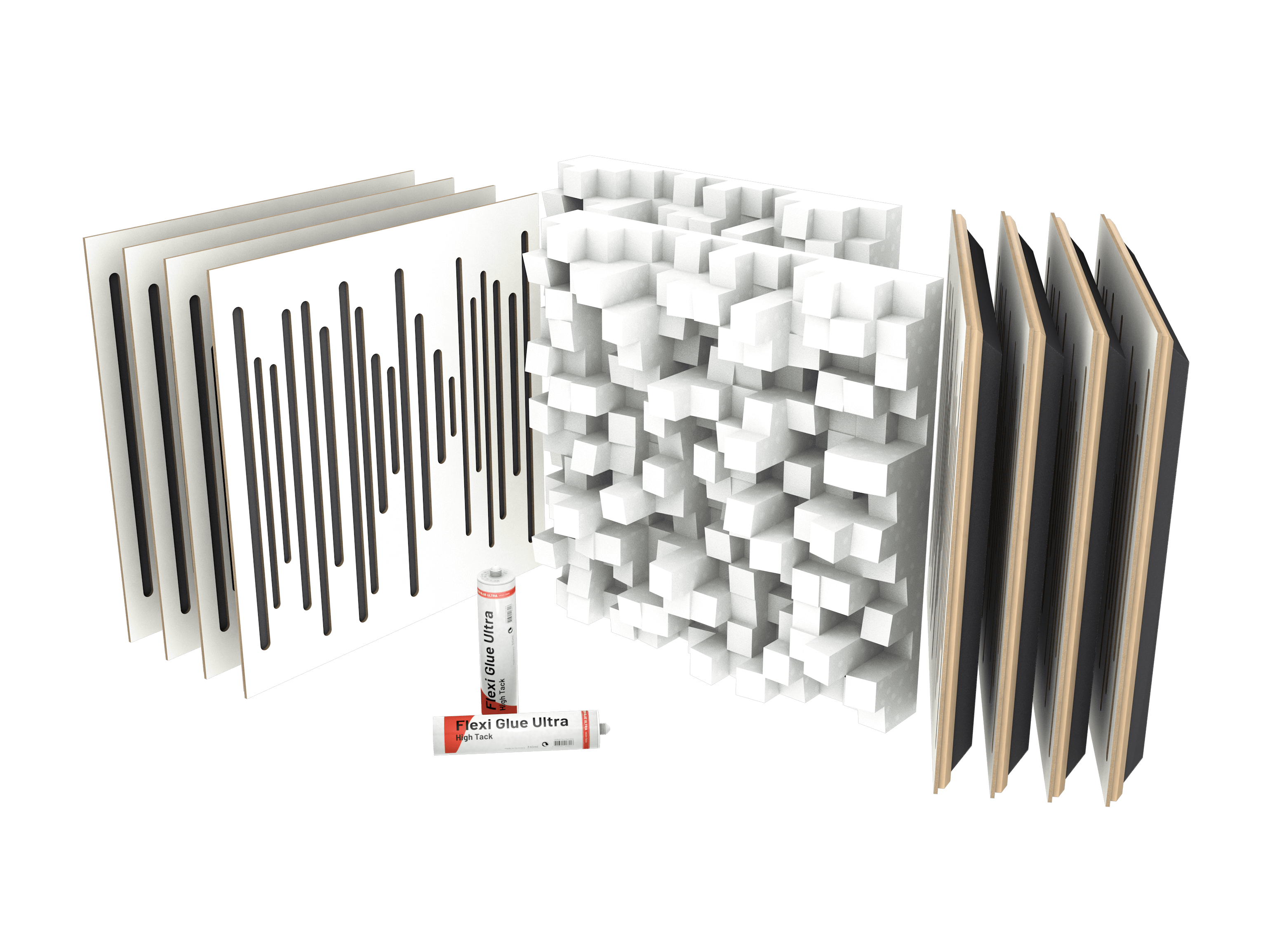 Vicoustic VicStudio Box with DC2 Sound Absorption and Diffusion Acoustic Kit in White Matte