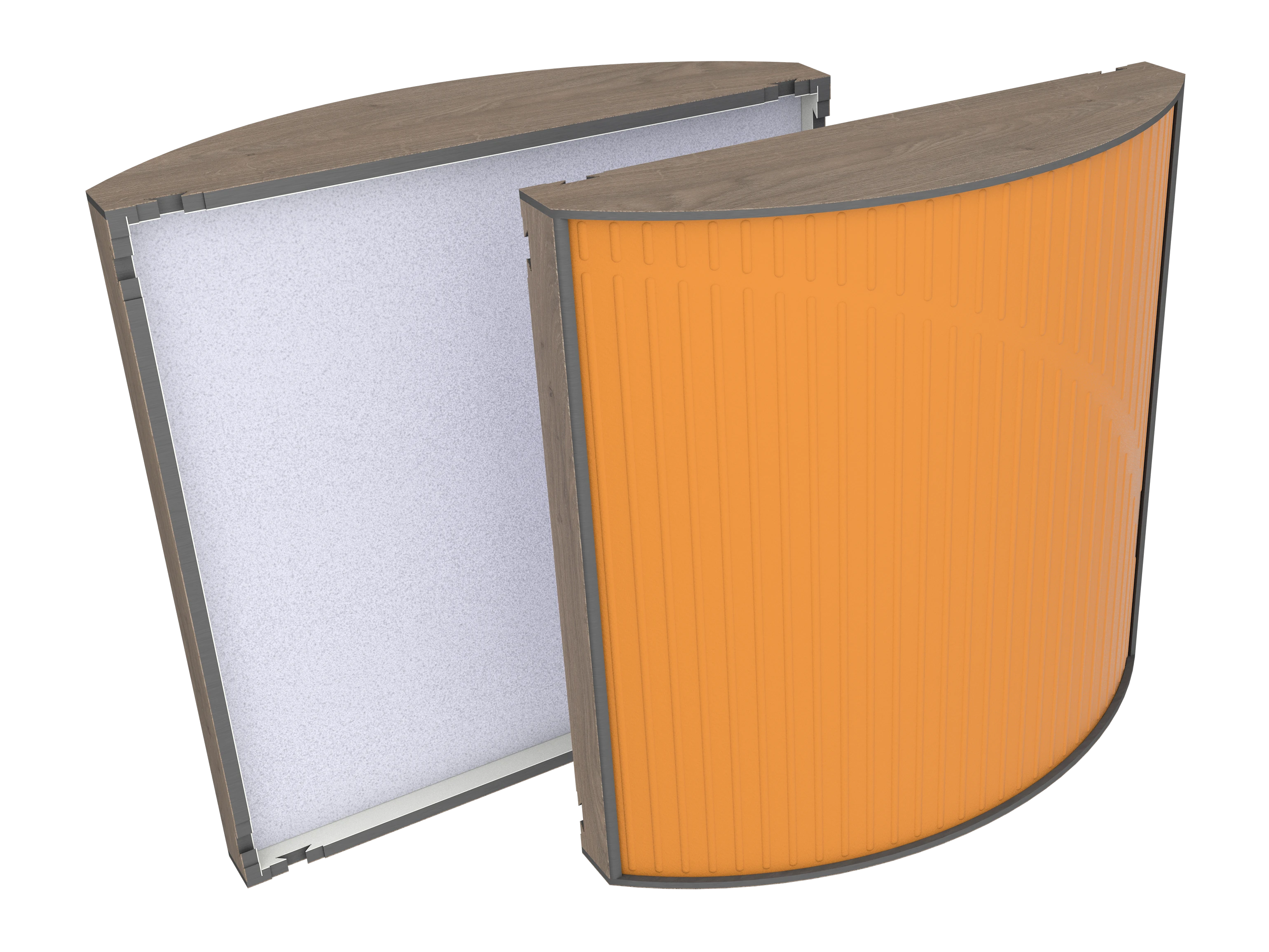 Vicoustic Cinema Round Ultra VMT H1399 Brown Oak 117a Pumpkin Orange SET Acoustic Absorption Panel