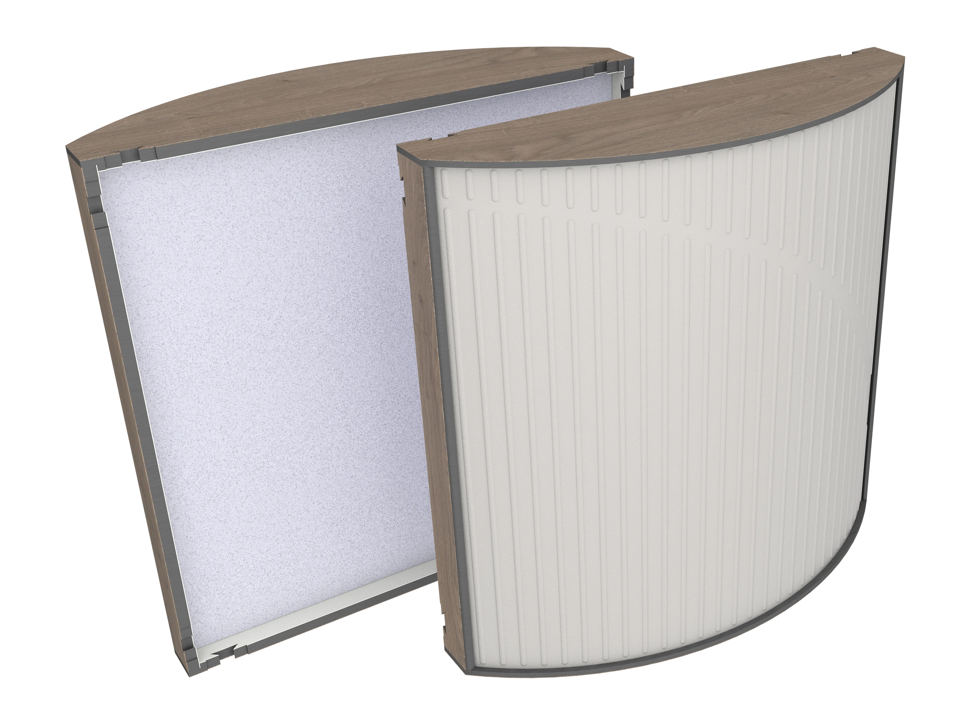 Vicoustic Cinema Round Ultra VMT H1399 Brown Oak 23a Light Grey SET Acoustic Absorption Panel