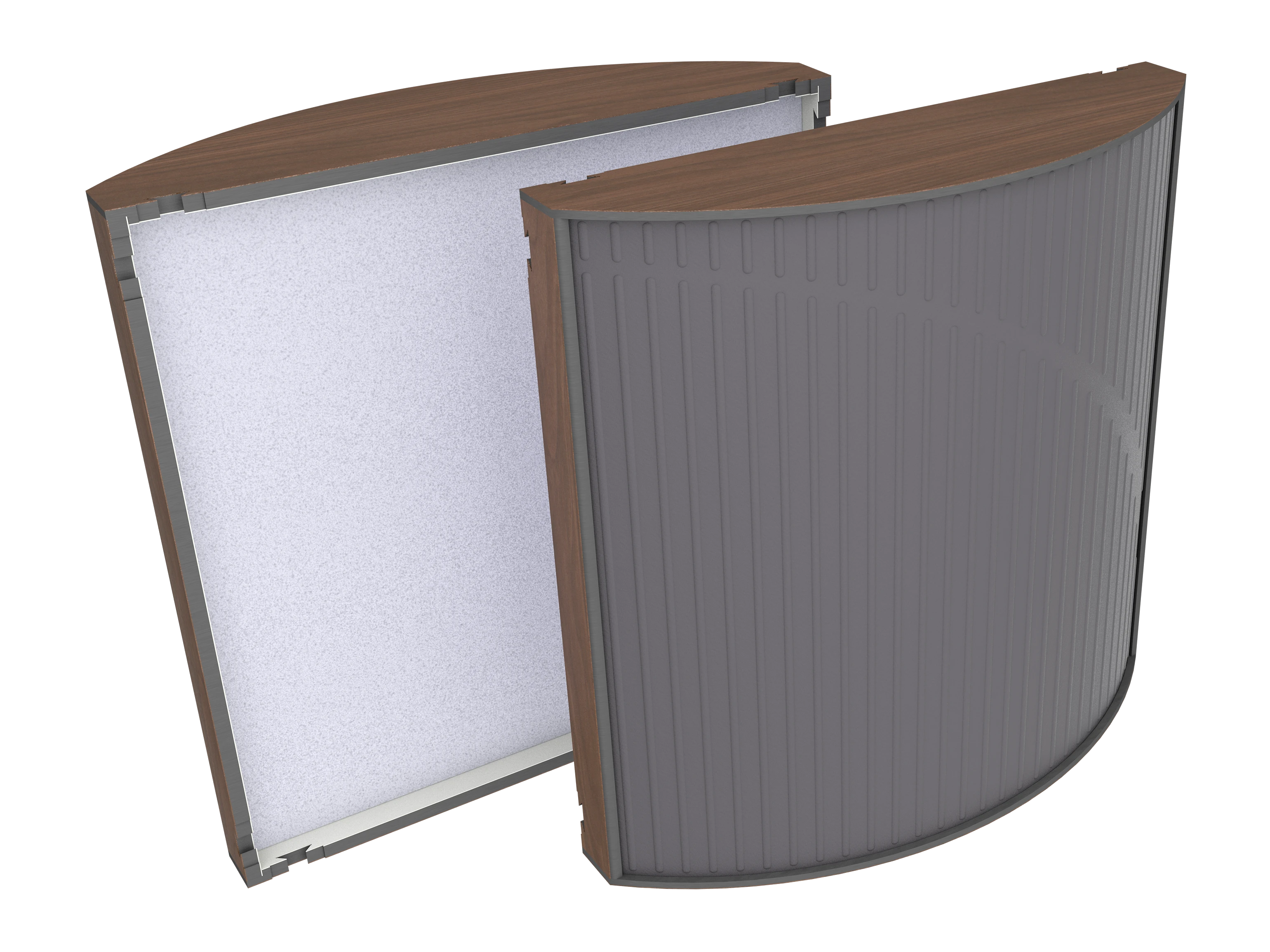 Vicoustic Cinema Round Ultra VMT H1714 Dark Walnut 22a Grey SET Acoustic Absorption Panel