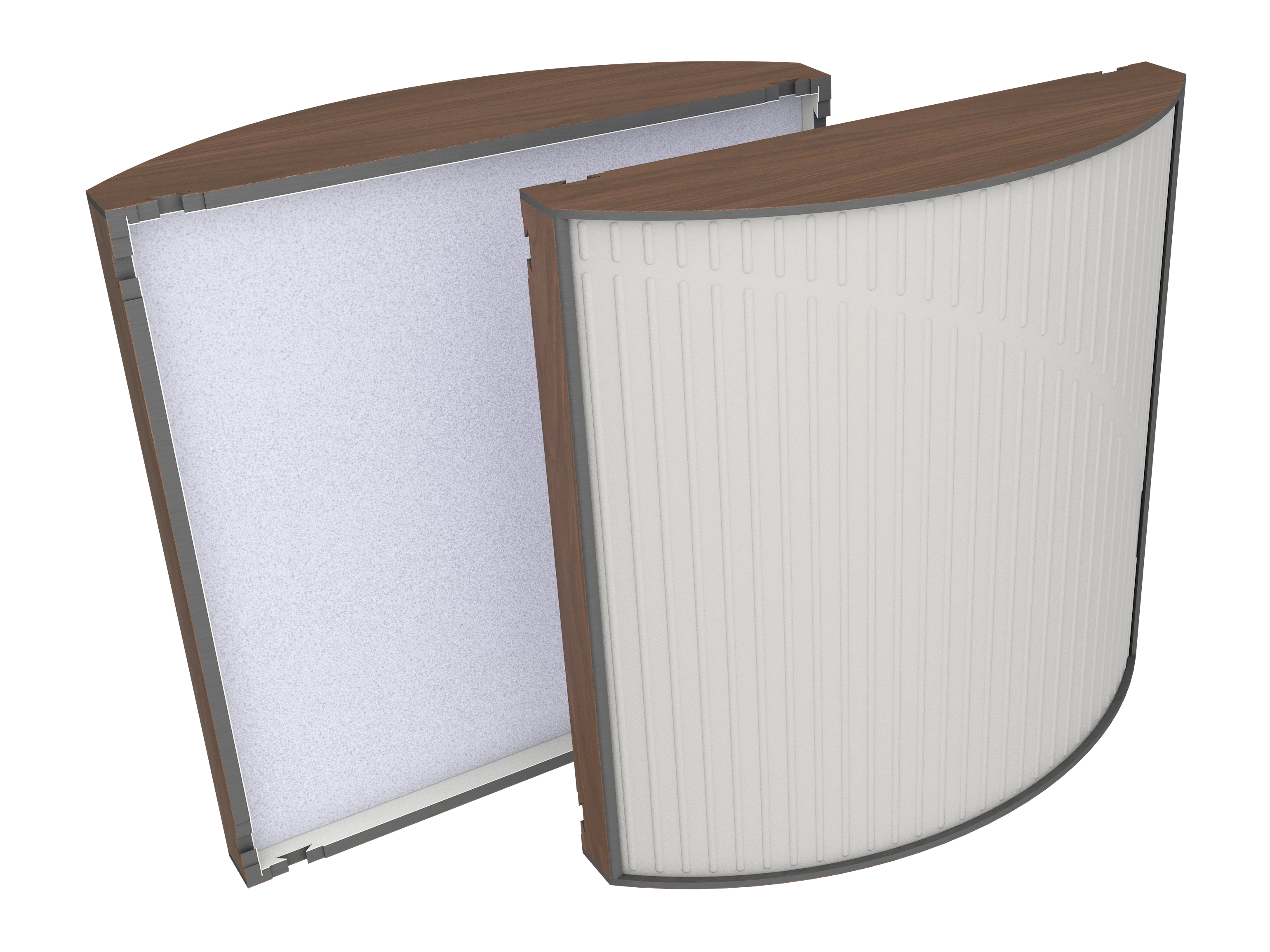 Vicoustic Cinema Round Ultra VMT H1714 Dark Walnut 23a Light Grey SET Acoustic Absorption Panel