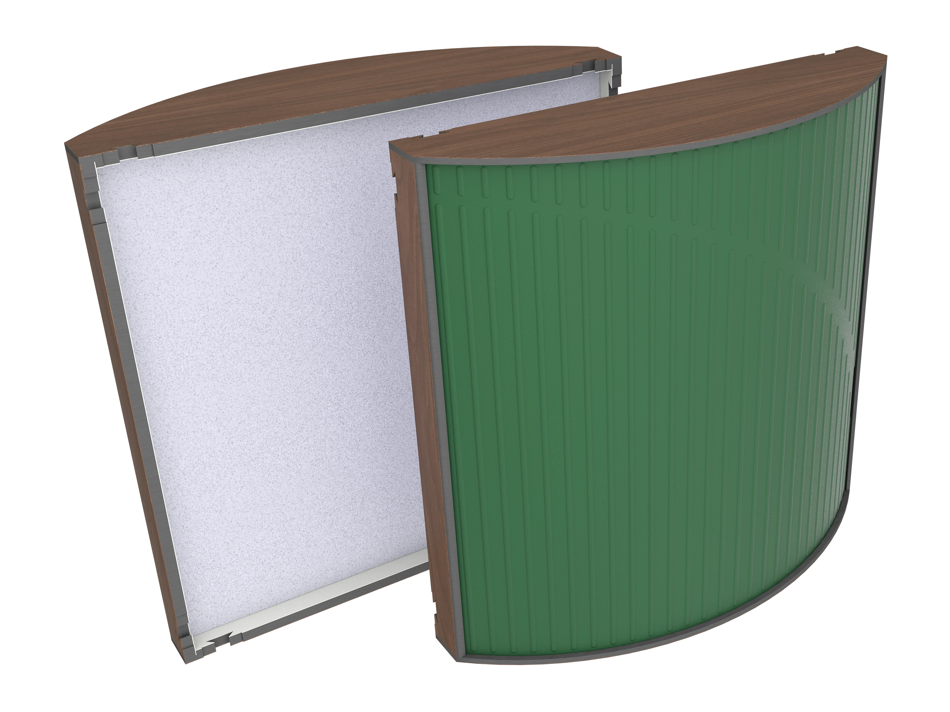 Vicoustic Cinema Round Ultra VMT H1714 Dark Walnut 40a Musk Green SET Acoustic Absorption Panel