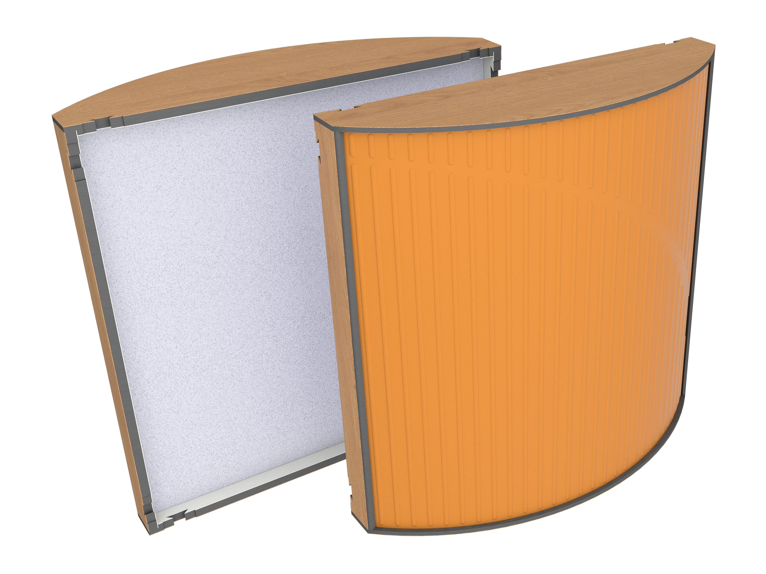 Vicoustic Cinema Round Ultra VMT H3395 Natural Oak 117a Pumpkin Orange SET Acoustic Absorption Panel