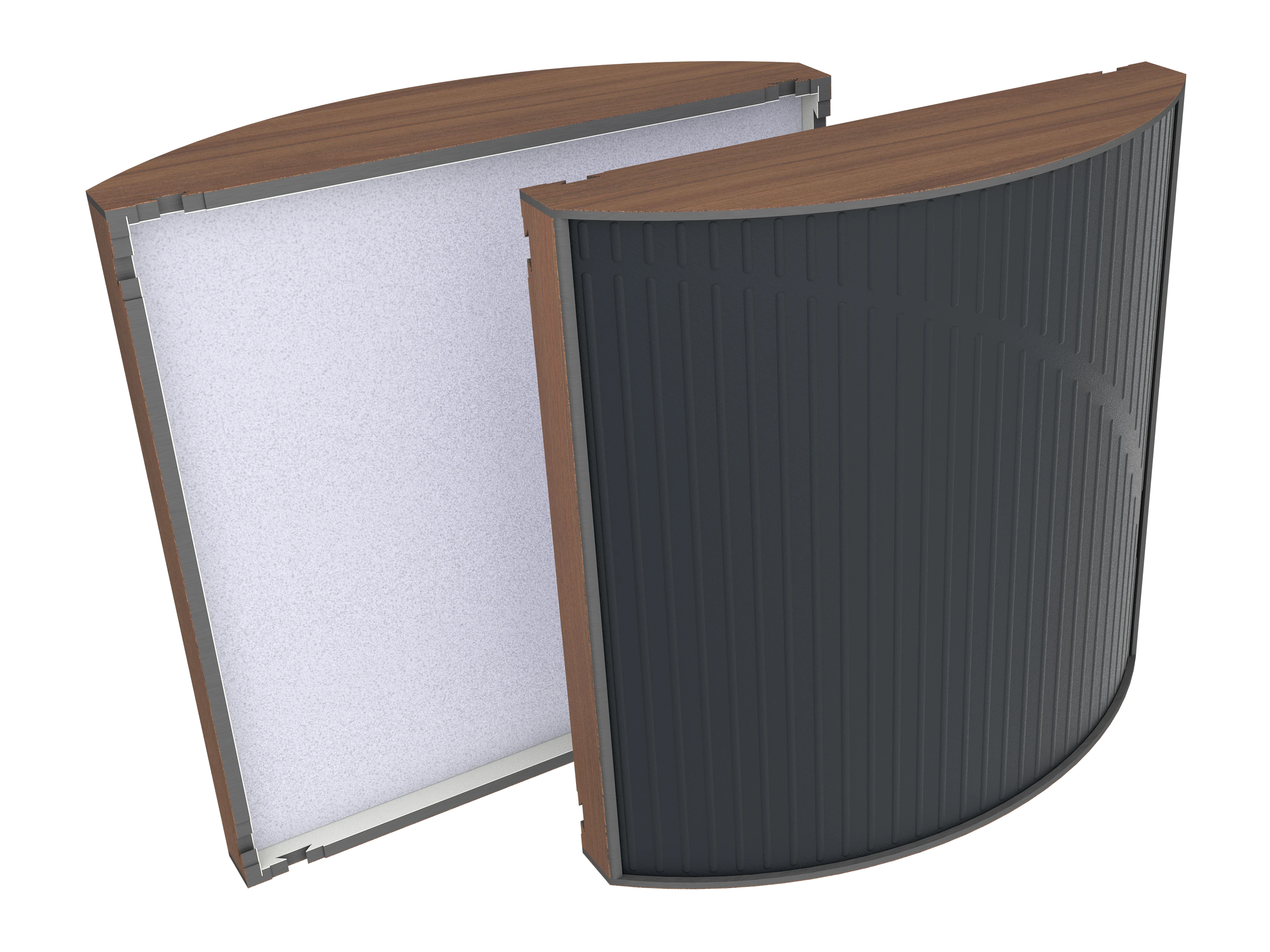 Vicoustic Cinema Round Ultra VMT H3734 Natural Walnut 04a Black SET Acoustic Absorption Panel