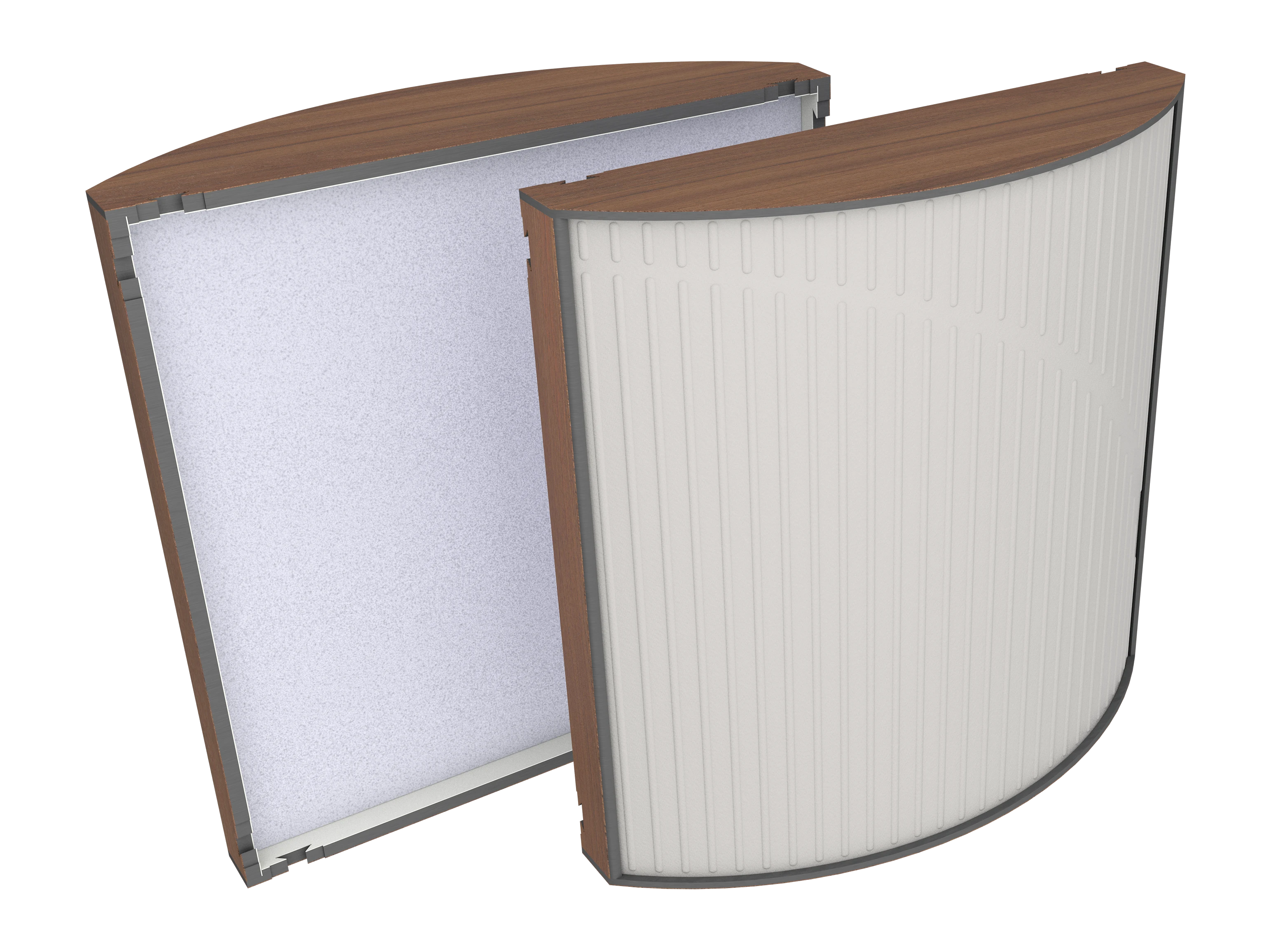 Vicoustic Cinema Round Ultra VMT H3734 Natural Walnut 23a Light Grey SET Acoustic Absorption Panel
