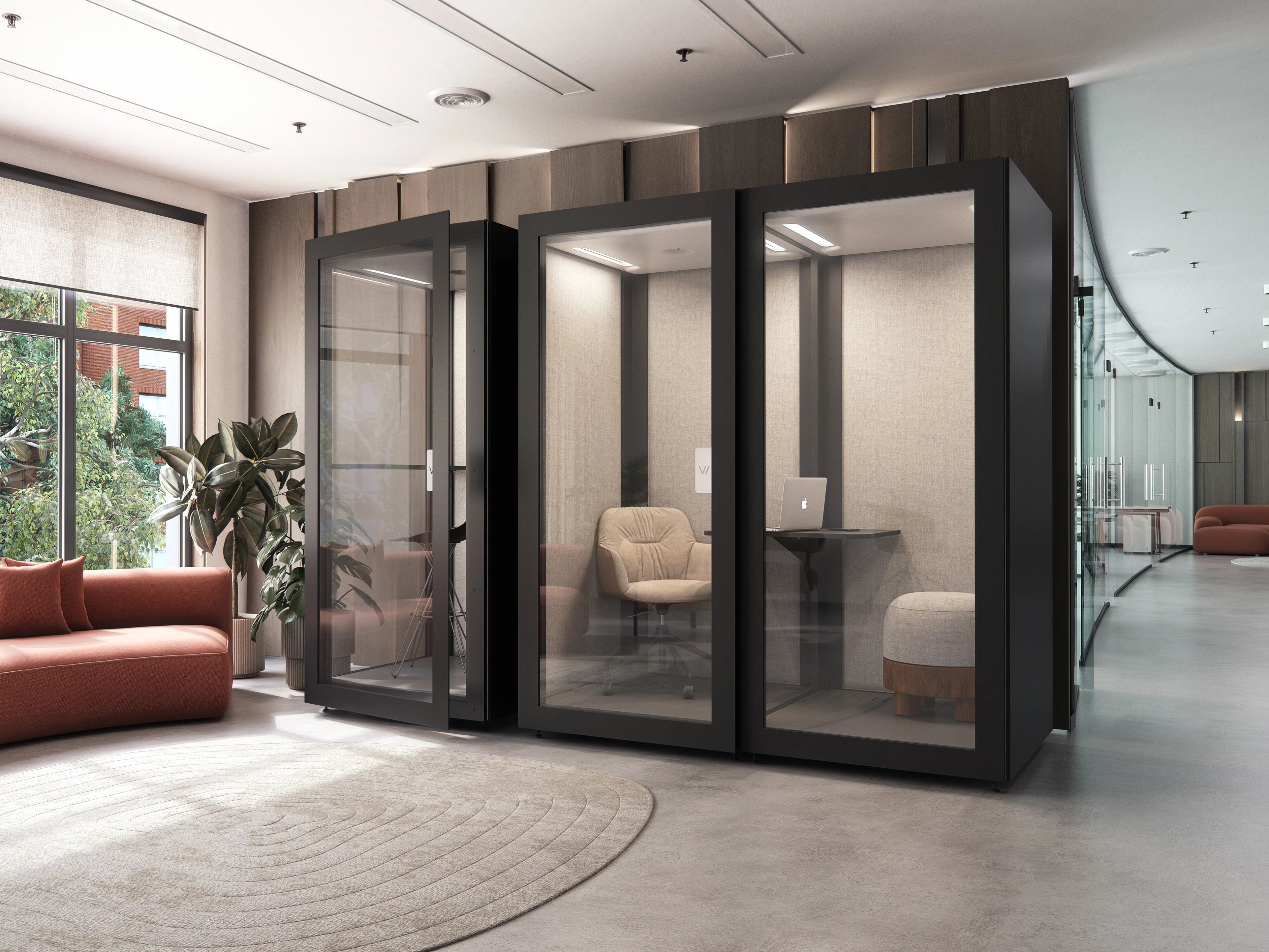 Vicoustic VicBooth Office Plus Acoustic Booth 1x1 and 1x2 Black Matte