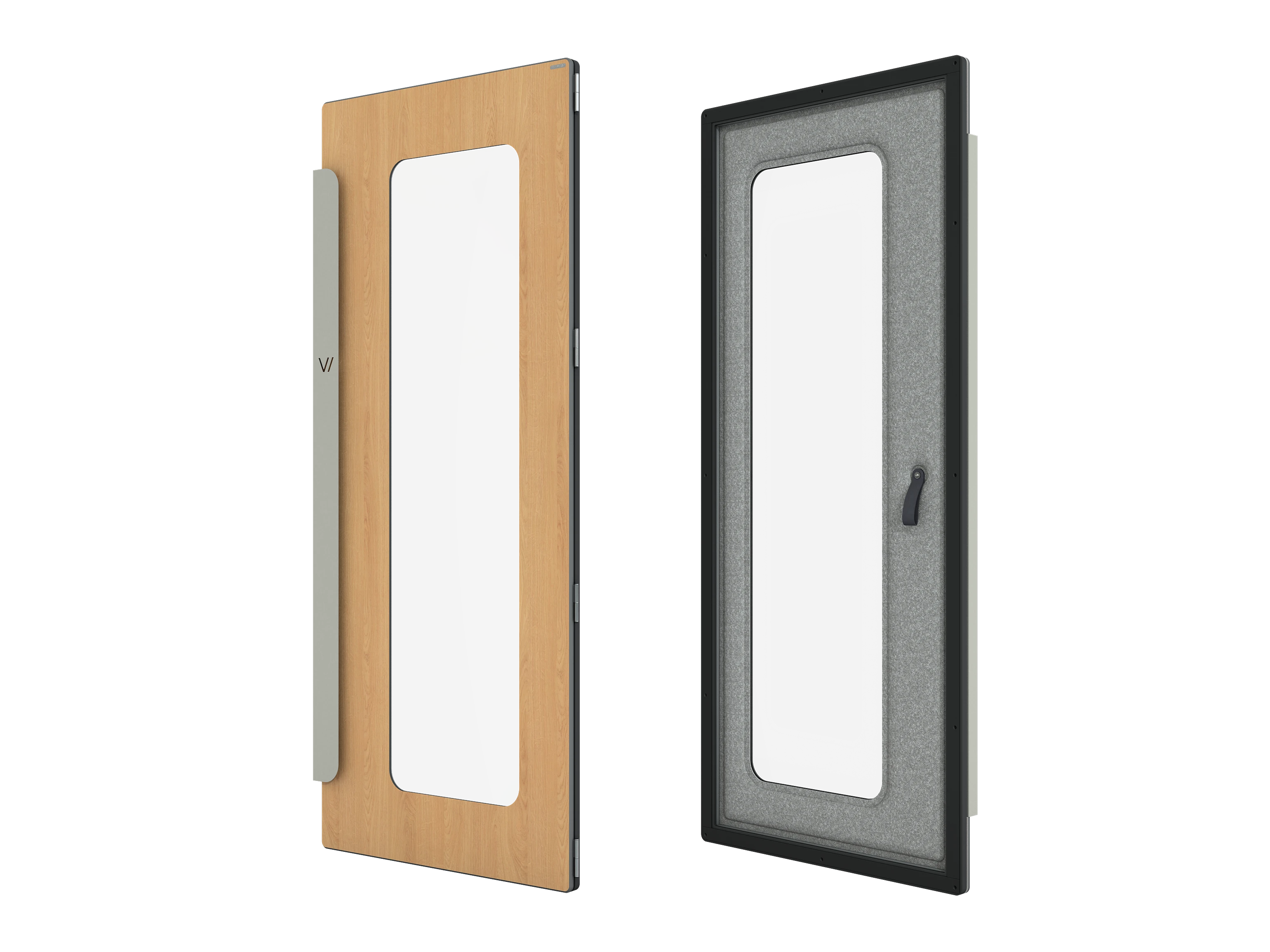 Vicoustic VicBooth ULTRA Soundproofing Booth Components Door with Window LEFT in Natural Oak