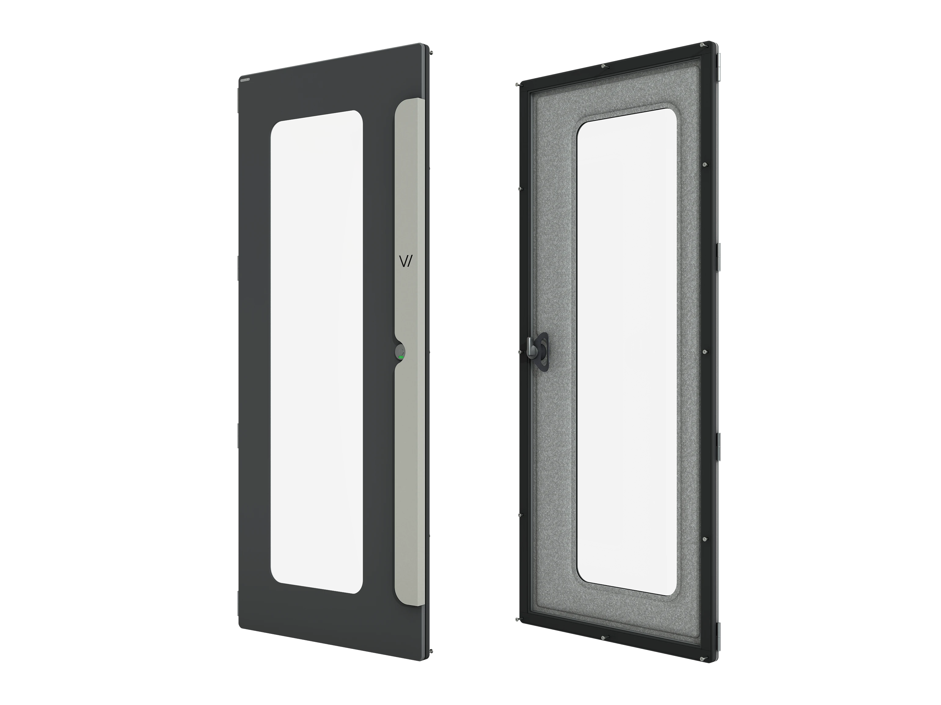 Vicoustic VicBooth ULTRA Soundproofing Booth Components Door with Window Lock RIGHT in Black Matte