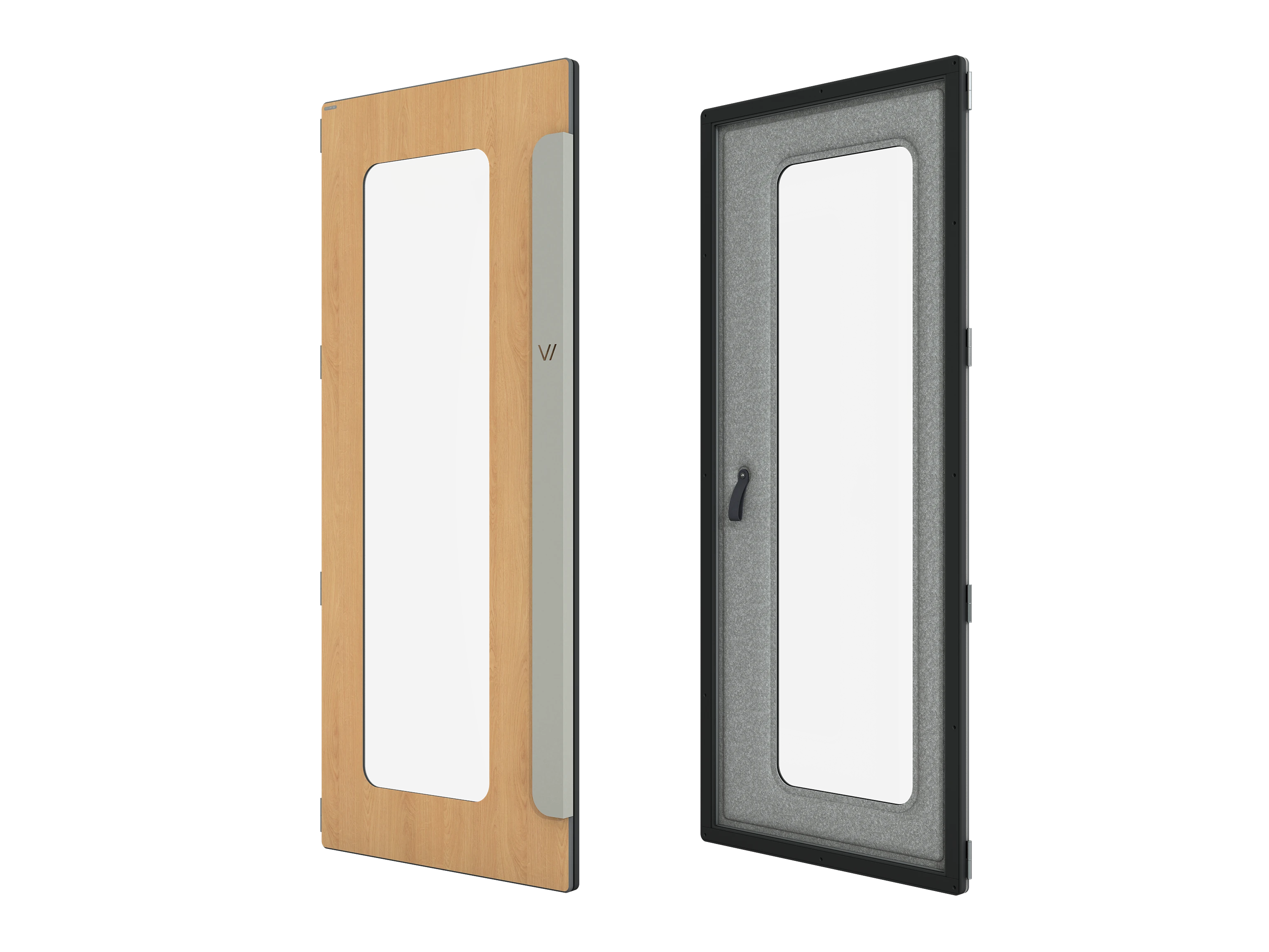 Vicoustic VicBooth ULTRA Soundproofing Booth Components Door with Window RIGHT in Natural Oak