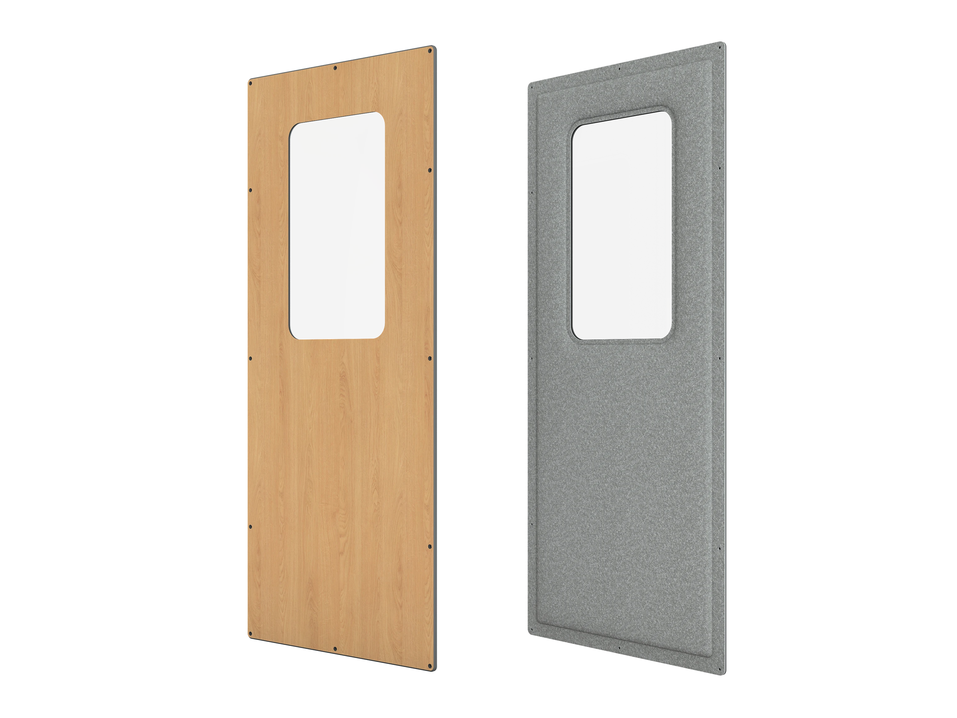 Vicoustic VicBooth ULTRA Soundproofing Booth Components Side with Window in Natural Oak