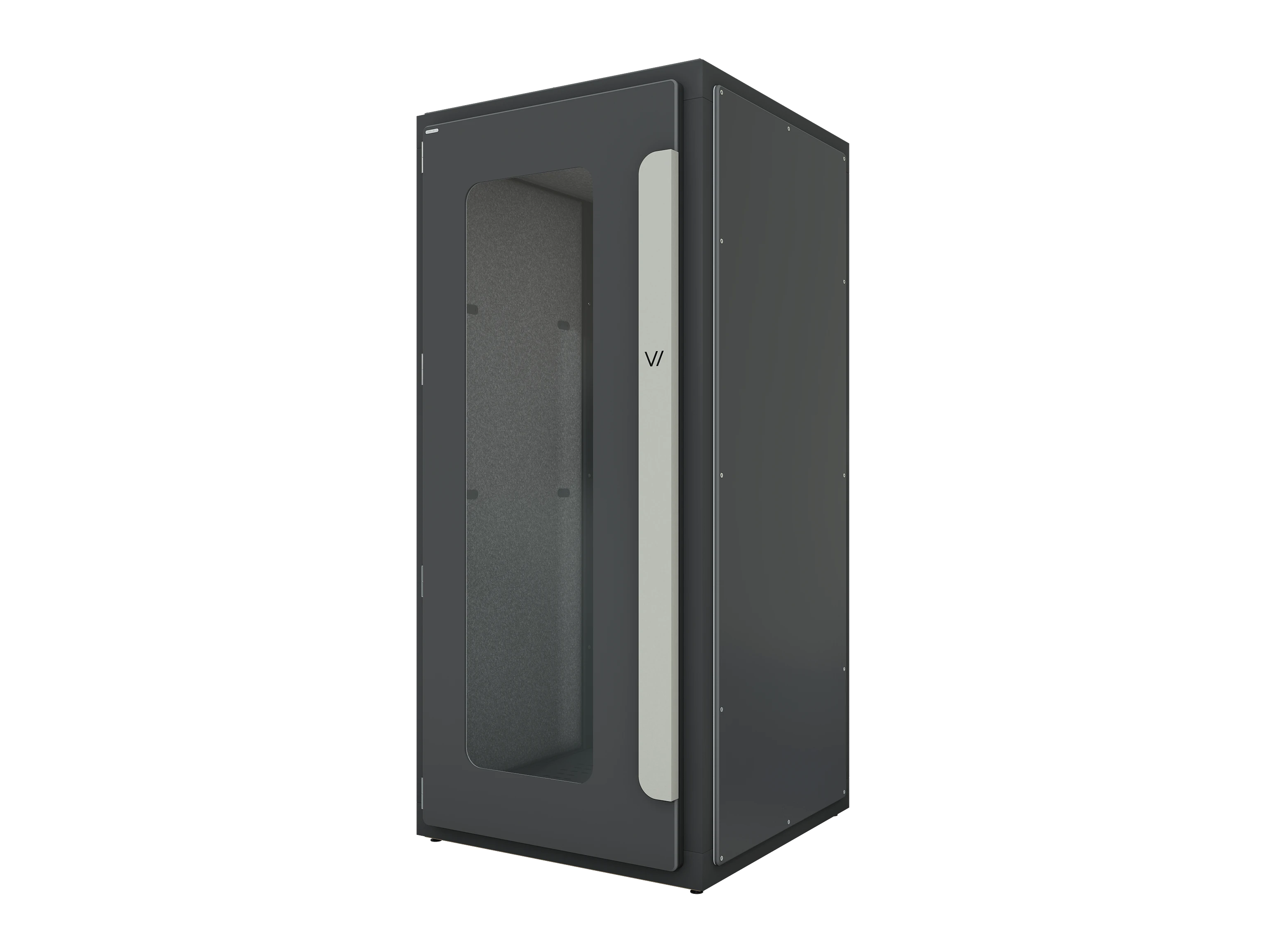 Vicoustic VicBooth ULTRA Soundproofing Booth Configuration B 1x1 Front in Black Matte