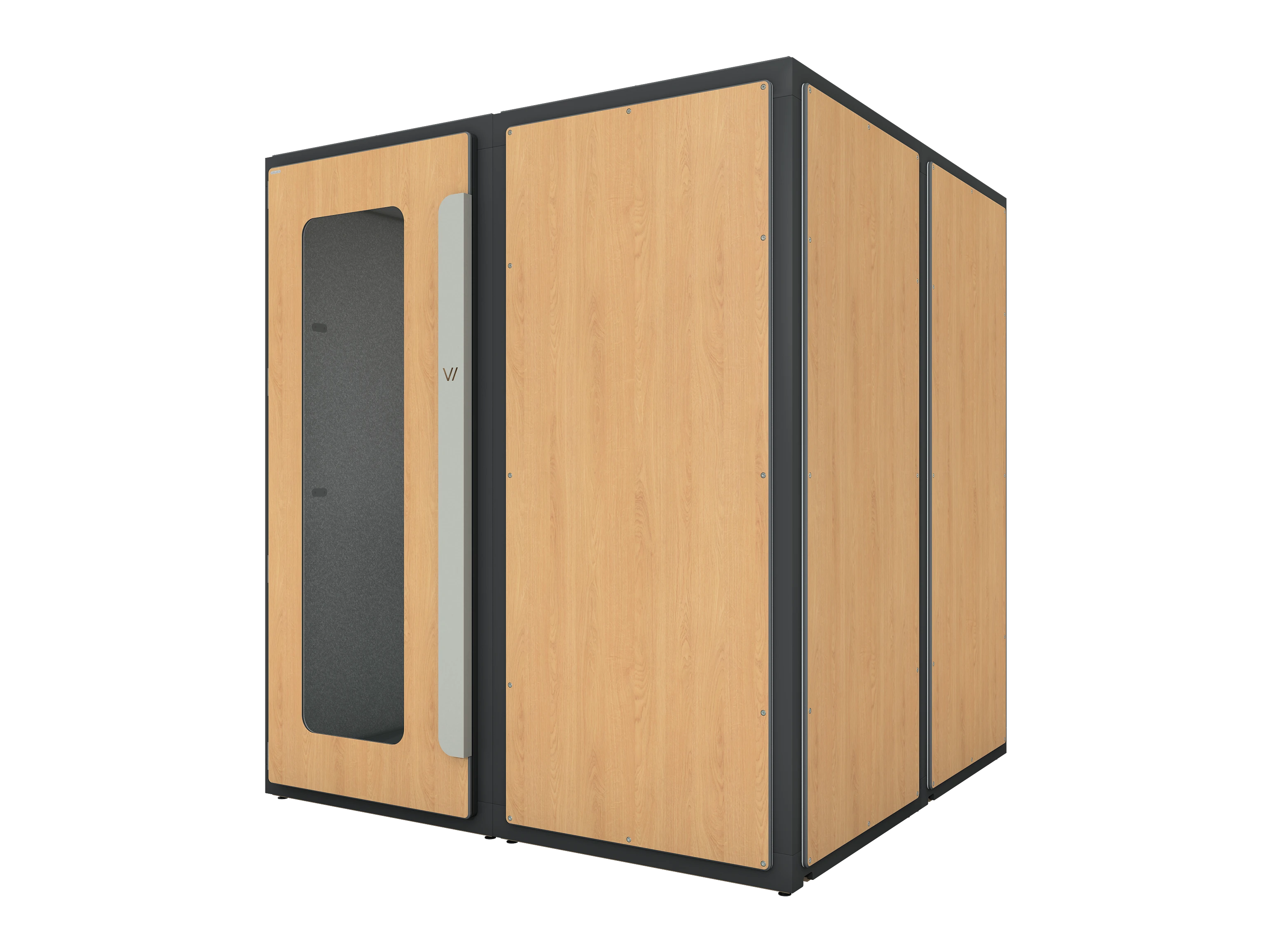 Vicoustic VicBooth ULTRA Soundproofing Booth Configuration B 2x2 Front in Natural Oak