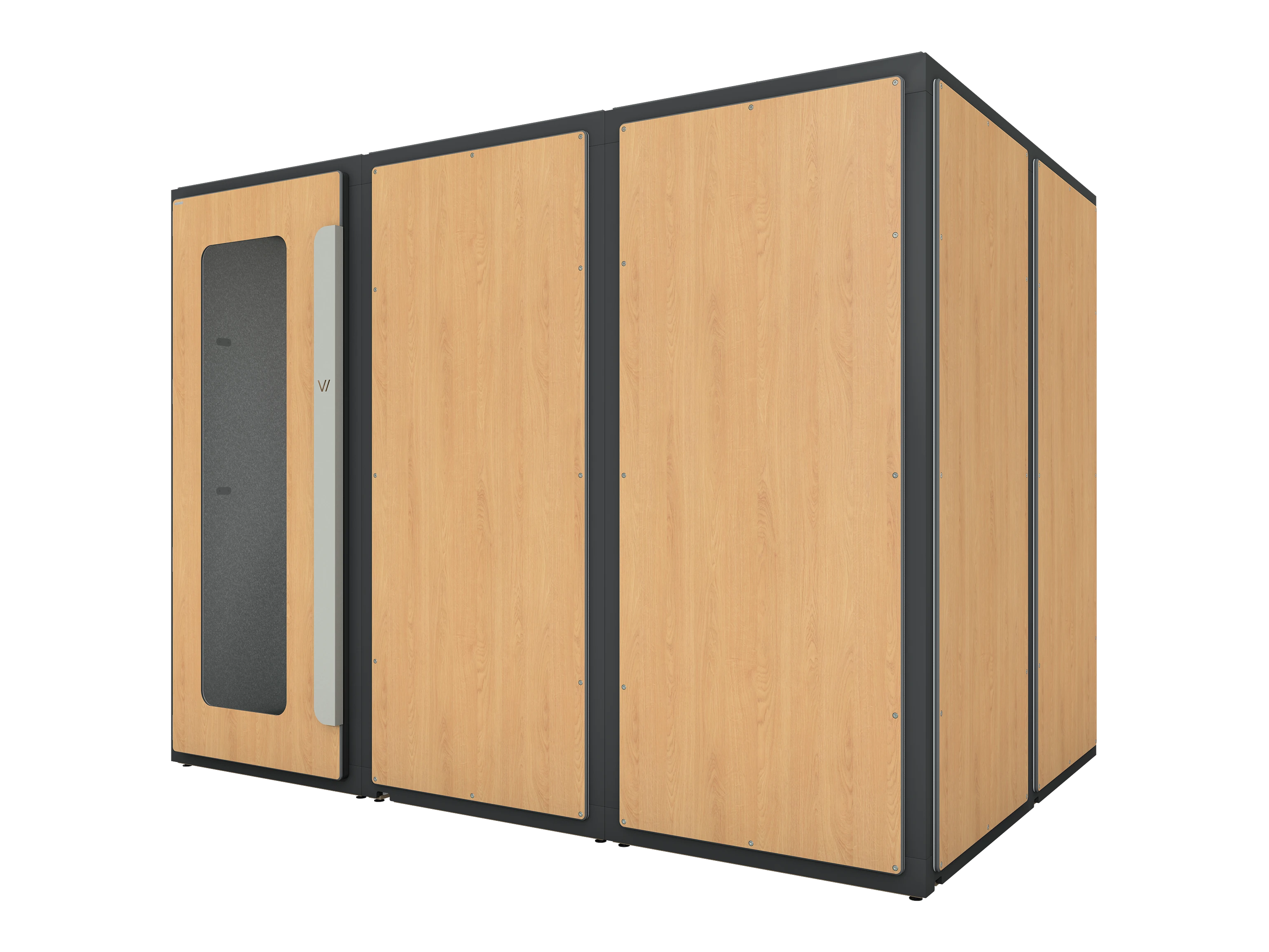 Vicoustic VicBooth ULTRA Soundproofing Booth Configuration B 2x3 Front in Natural Oak