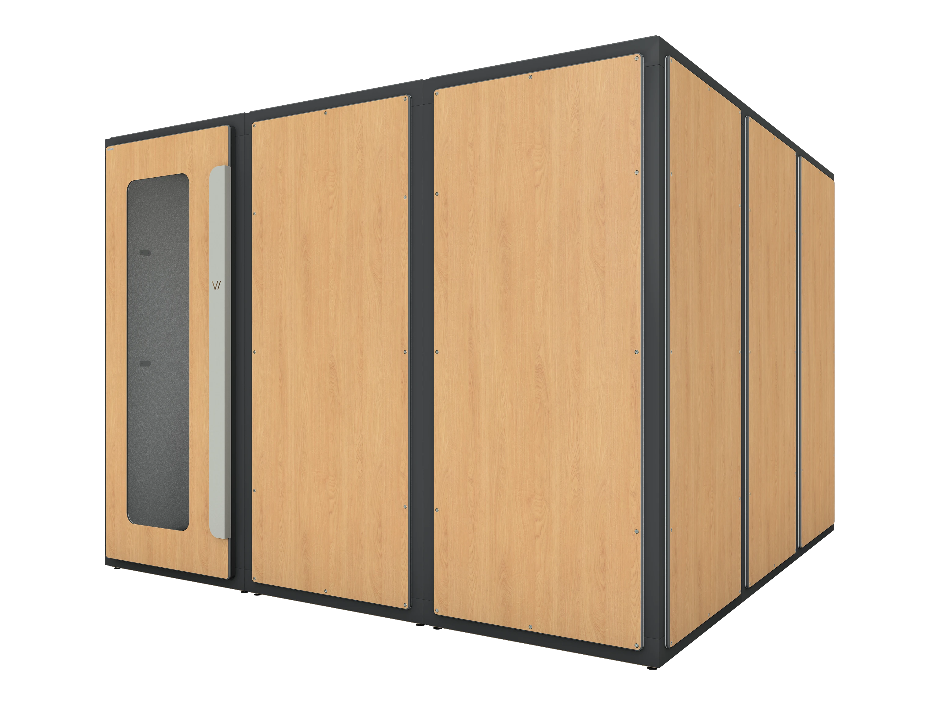 Vicoustic VicBooth ULTRA Soundproofing Booth Configuration B 3x3 Front in Natural Oak