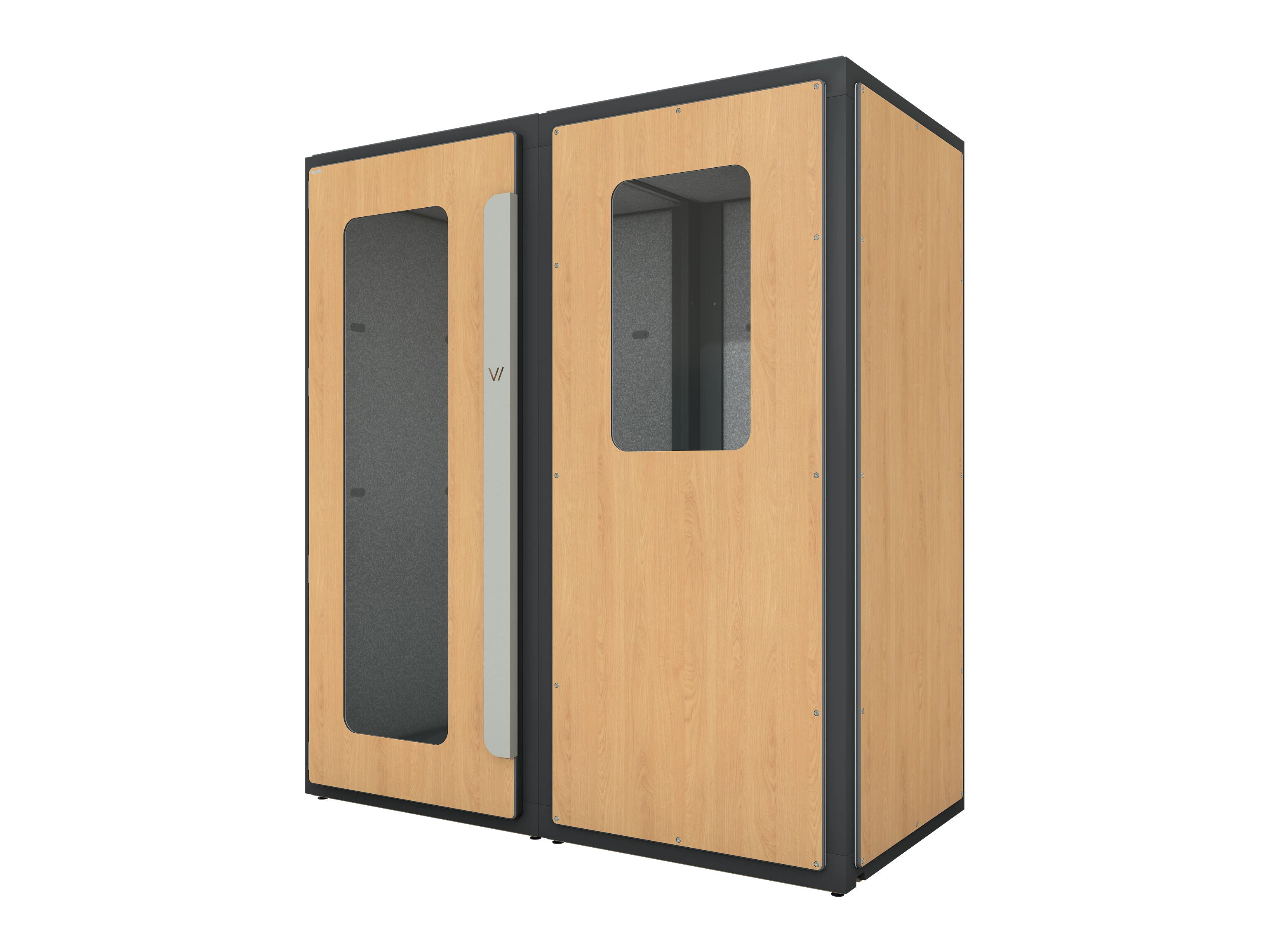 Vicoustic VicBooth ULTRA Soundproofing Booth Configuration C 1x2 Front in Natural Oak