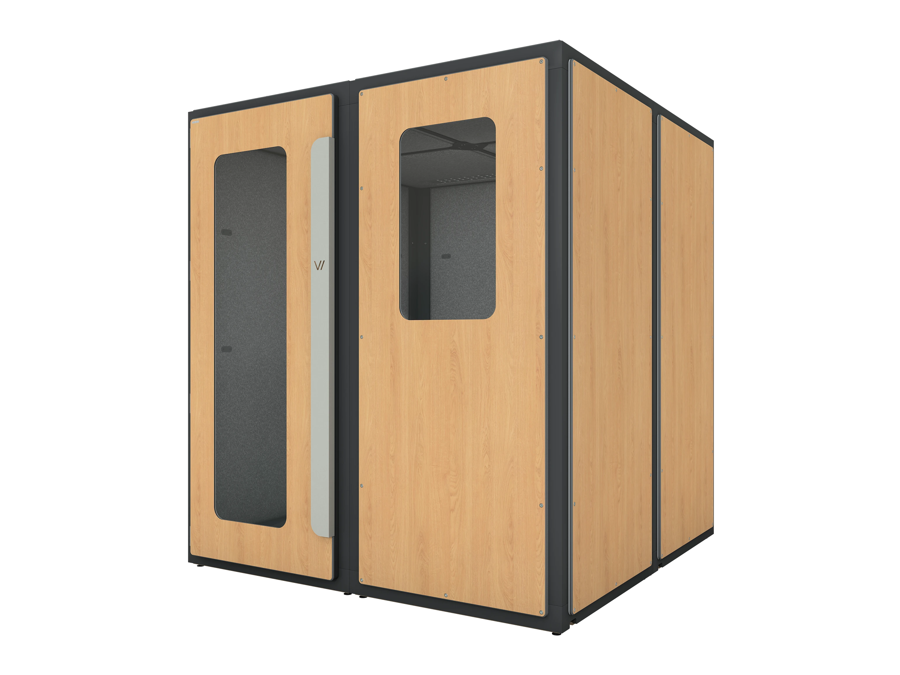 Vicoustic VicBooth ULTRA Soundproofing Booth Configuration C 2x2 Front in Natural Oak