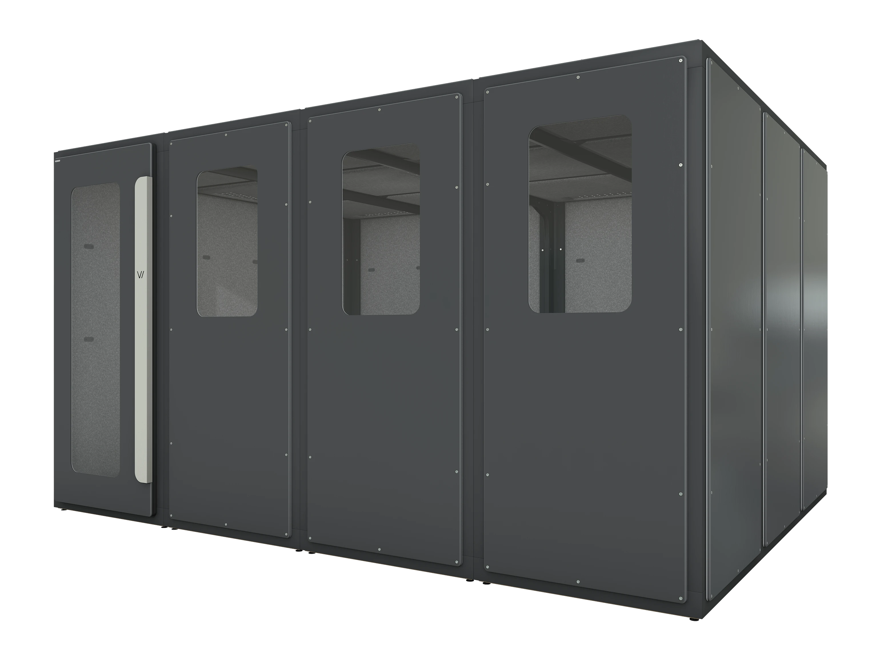 Vicoustic VicBooth ULTRA Soundproofing Booth Configuration C 3x4 Front in Black Matte
