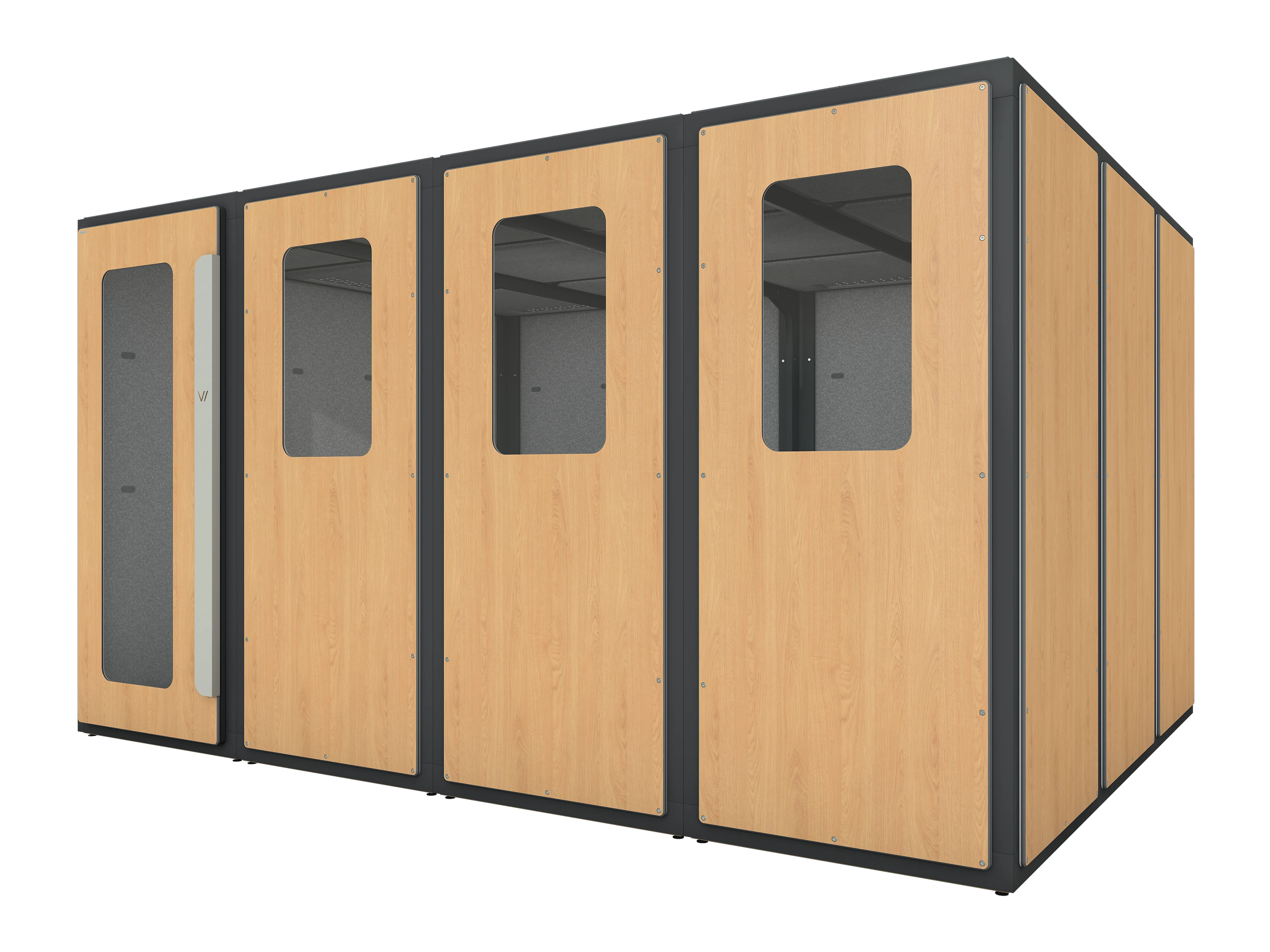 Vicoustic VicBooth ULTRA Soundproofing Booth Configuration C 3x4 Front in Natural Oak