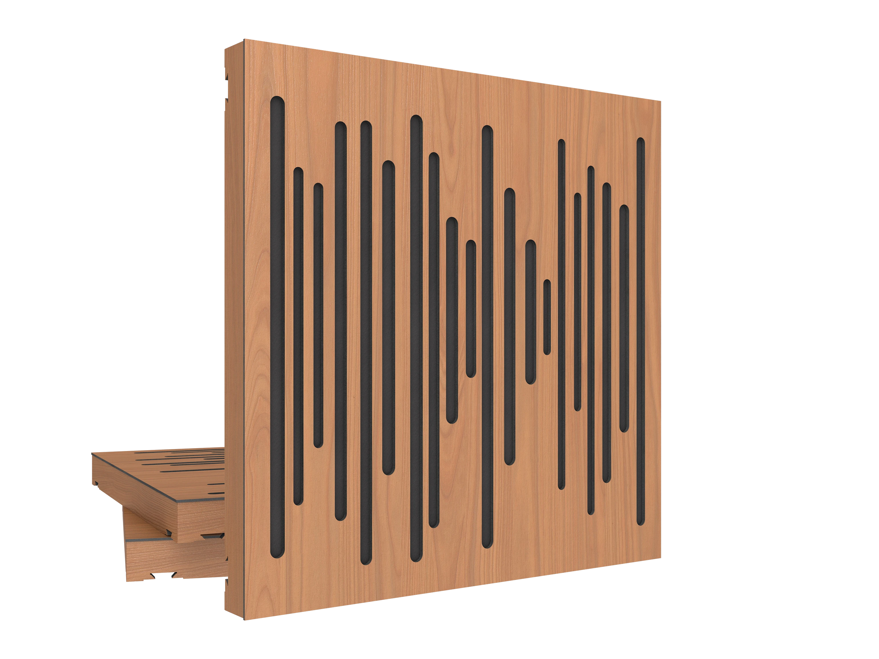 Vicoustic VicPattern Ultra Wavewood H1636 Locarno Cherry BOX3 Acoustic Absorption and Diffusion Panel