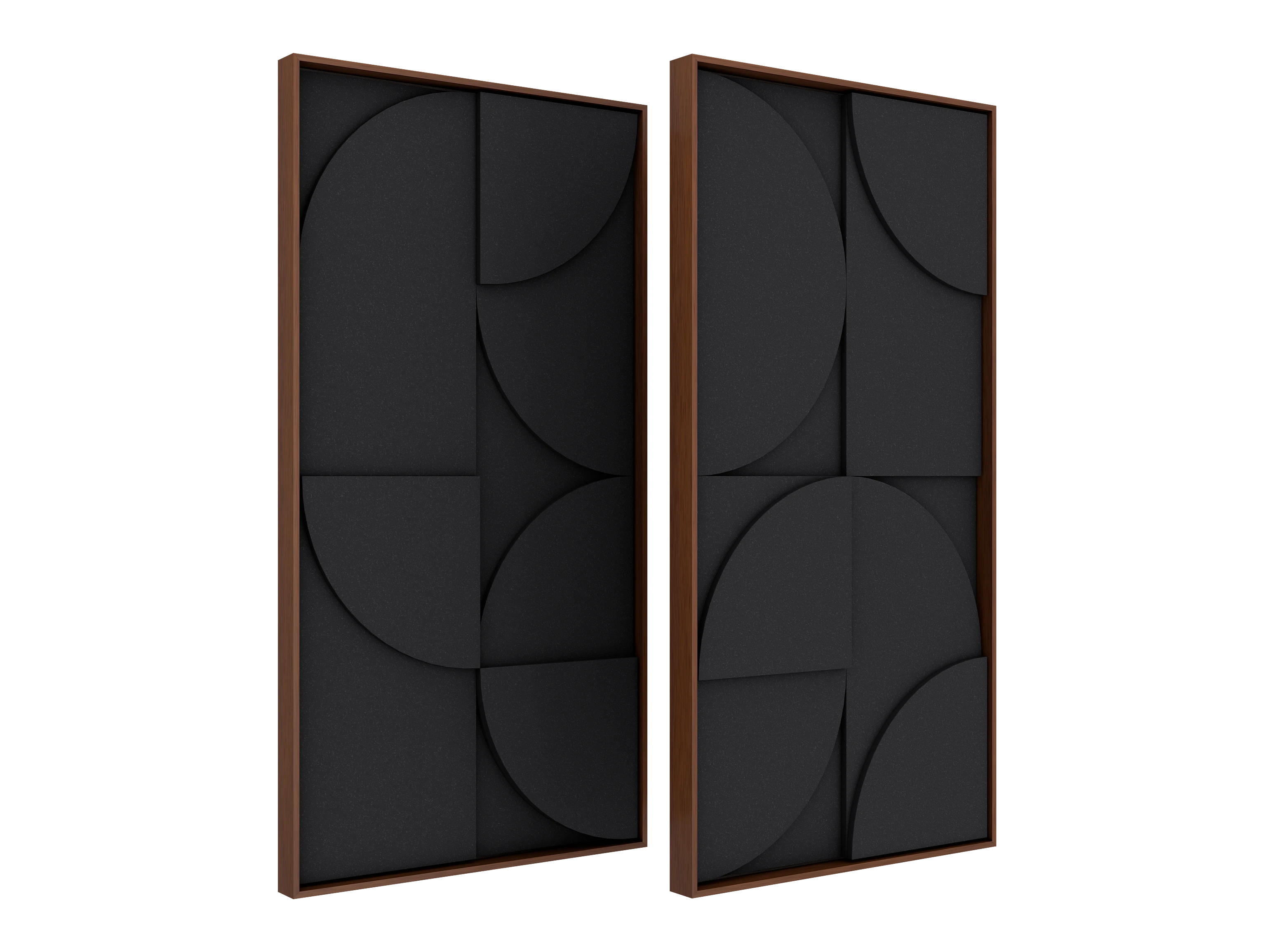 Vicoustic VicShape 3D Duo Decorative Acoustic Panel Black PET with Walnut frame