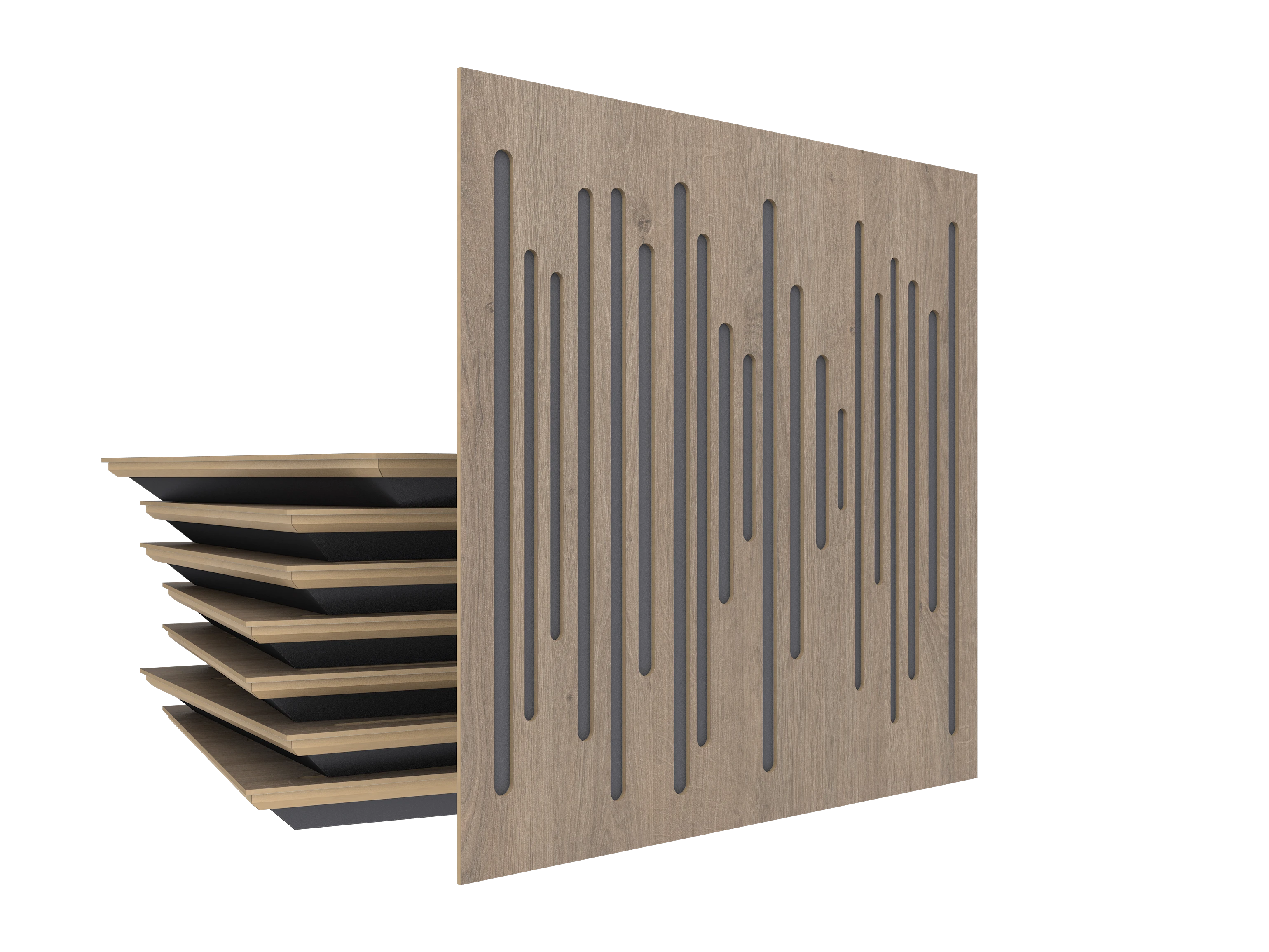 Vicoustic Wavewood Ultra Lite SET H1399 Brown Oak BOX8 Acoustic Absorption Budget Panel