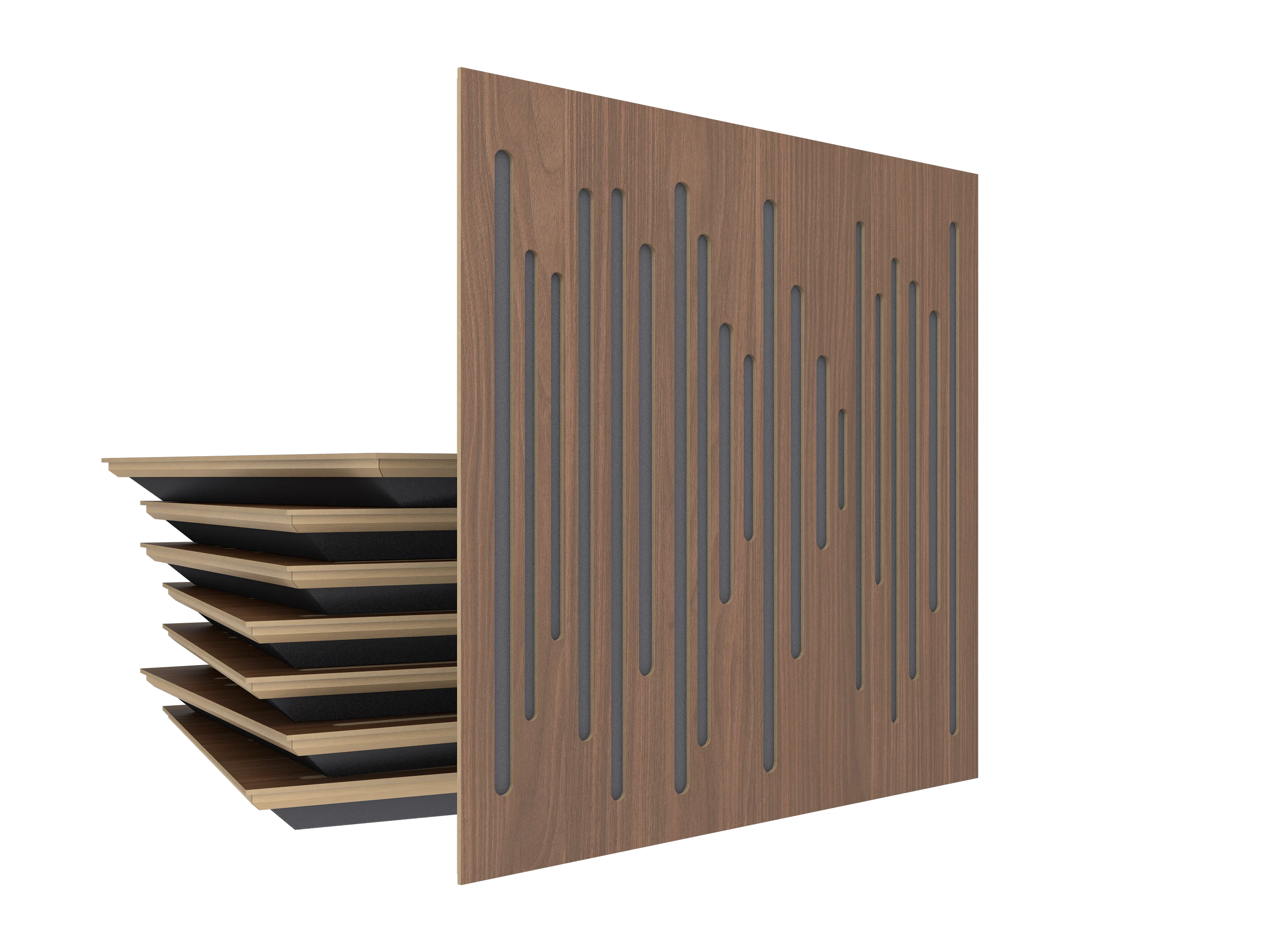 Vicoustic Wavewood Ultra Lite SET H1714 Dark Walnut BOX8 Acoustic Absorption Budget Panel