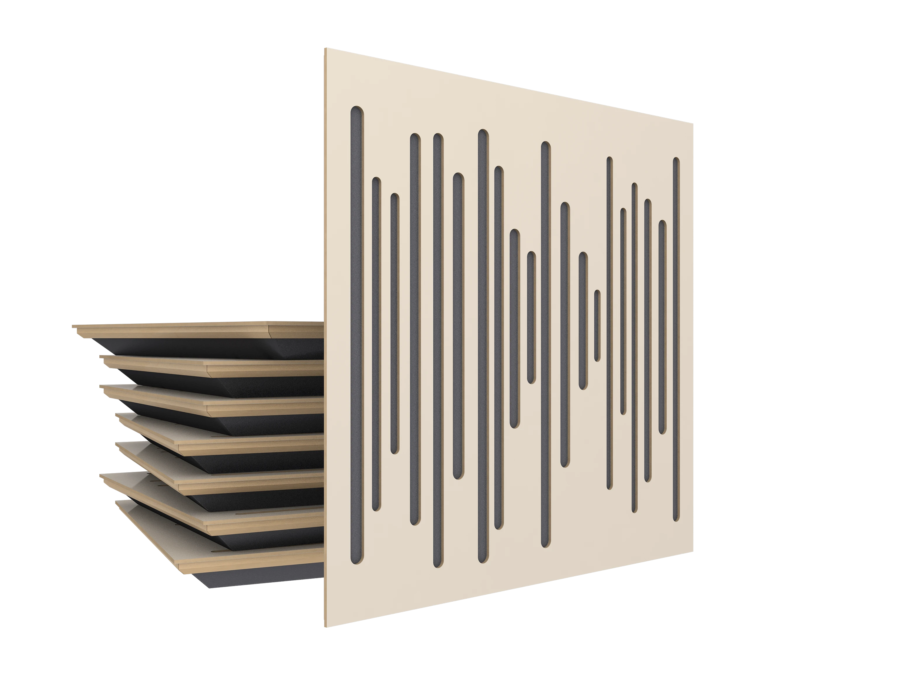 Vicoustic Wavewood Ultra Lite SET U705PM Angora White BOX8 Acoustic Absorption Budget Panel