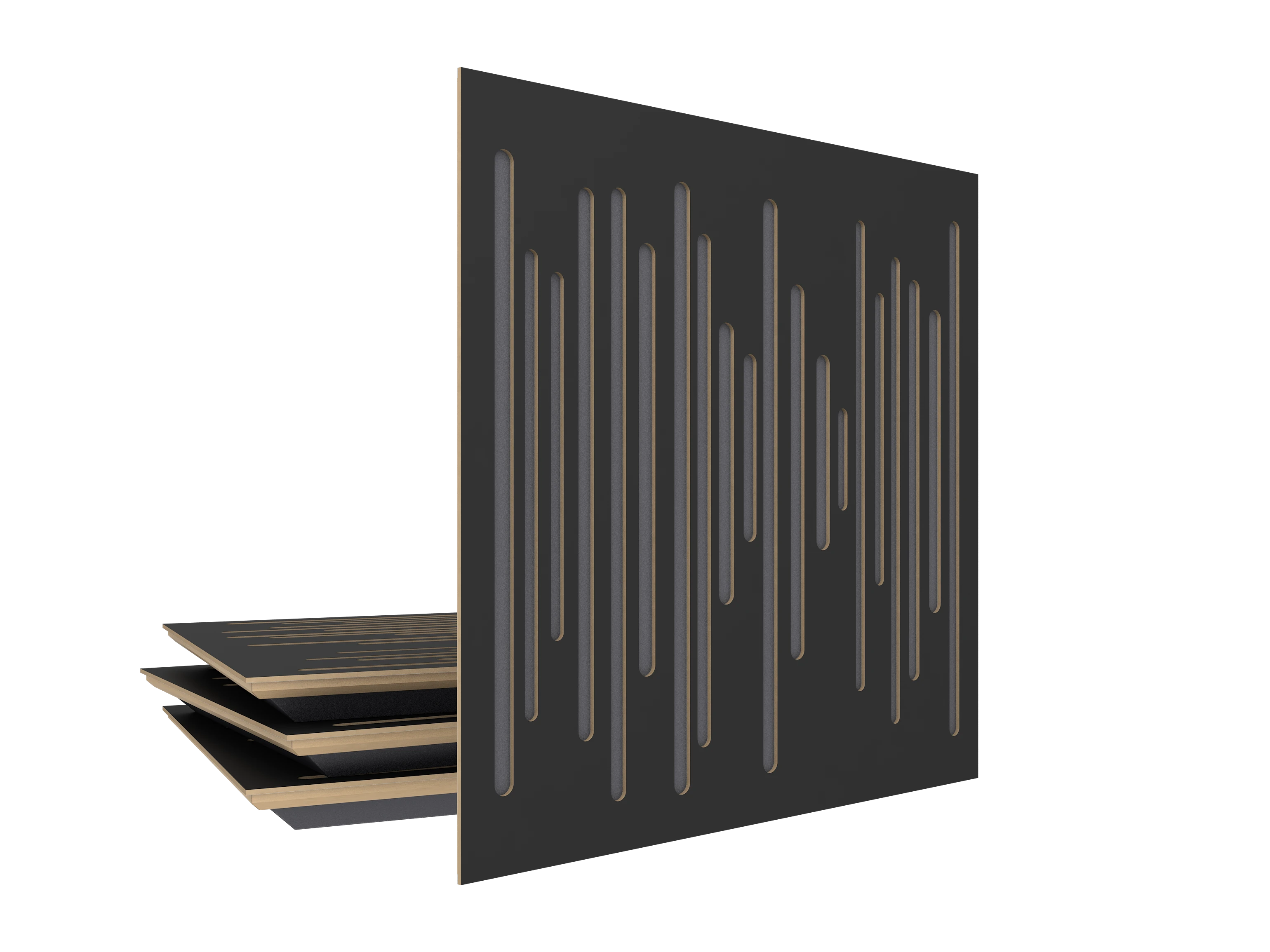 Vicoustic Wavewood Ultra Lite SET U999PM Black Matte BOX4 Acoustic Absorption Budget Panel