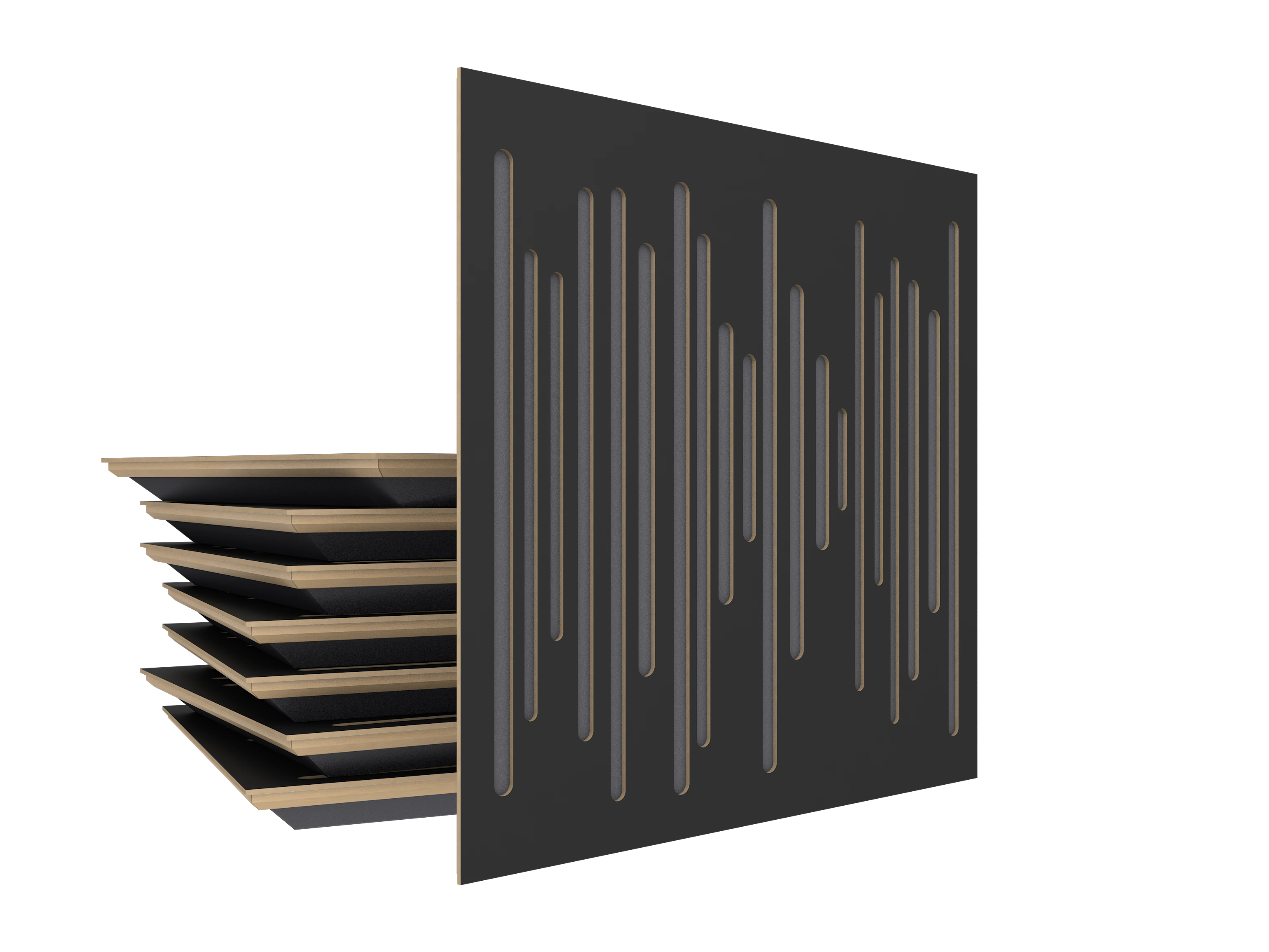 Vicoustic Wavewood Ultra Lite SET U999PM Black Matte BOX8 Acoustic Absorption Budget Panel