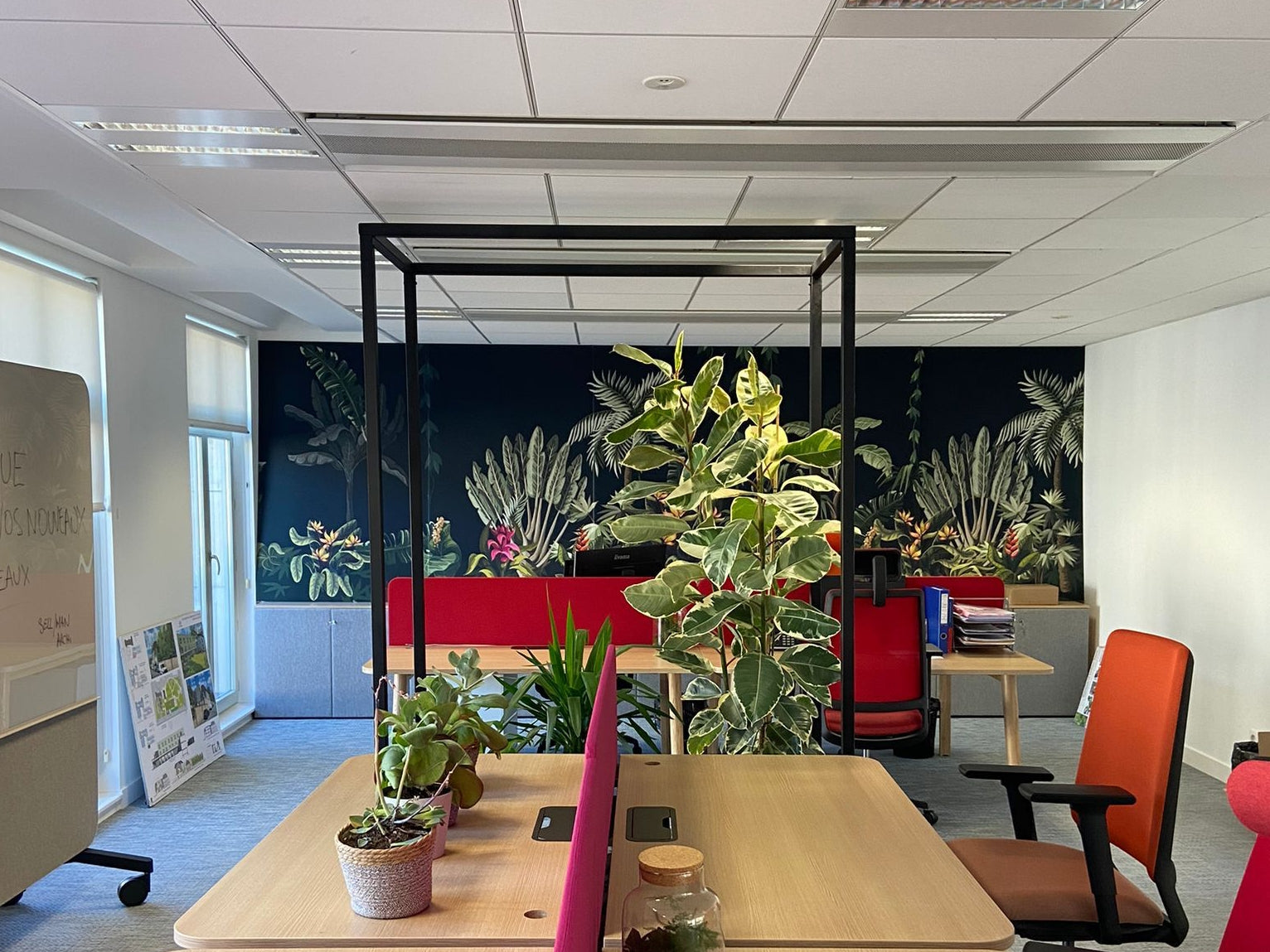 Office with Custom Acoustic Wall