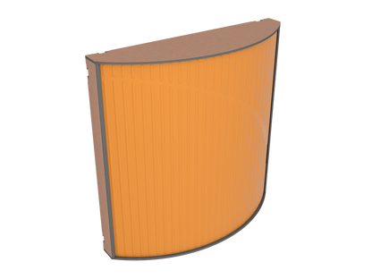 Vicoustic Cinema Round Ultra VMT Sound Absorbing Acoustic Panel in Pumpkin Orange and Metallic Copper