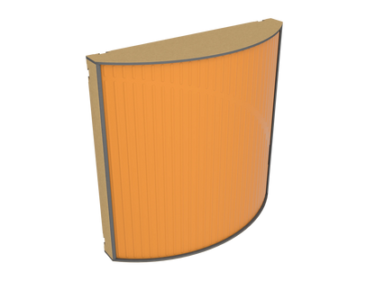 Vicoustic Cinema Round Ultra VMT Sound Absorbing Acoustic Panel in Pumpkin Orange and Metallic Gold