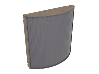 Vicoustic Cinema Round Ultra VMT Sound Absorbing Acoustic Panel in Grey and Brown Oak