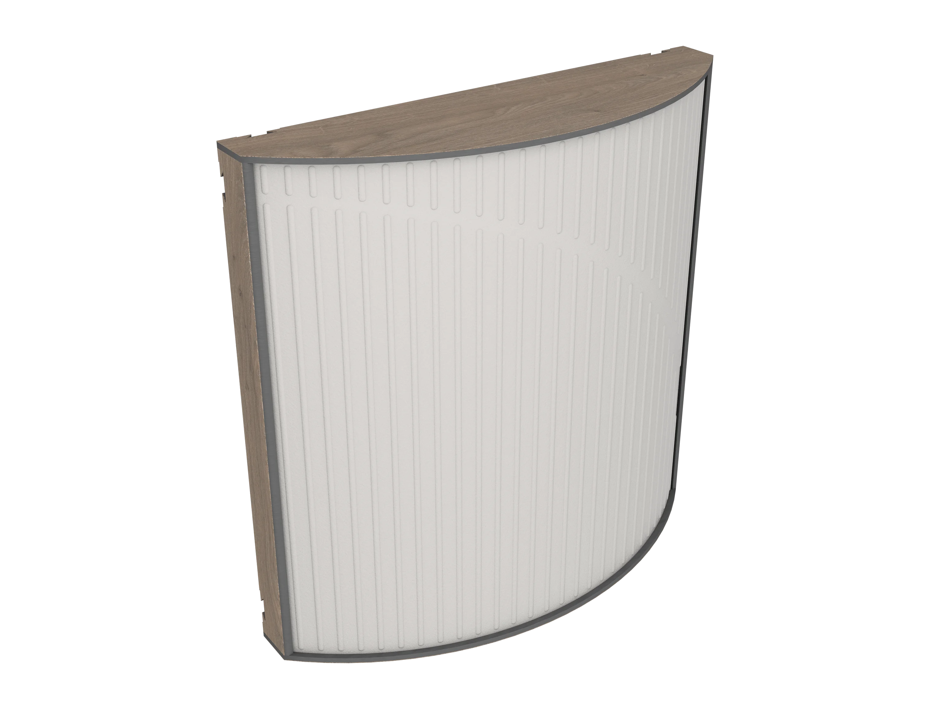 Vicoustic Cinema Round Ultra VMT Sound Absorbing Acoustic Panel in Light Grey and Brown Oak