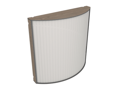 Vicoustic Cinema Round Ultra VMT Sound Absorbing Acoustic Panel in Light Grey and Brown Oak