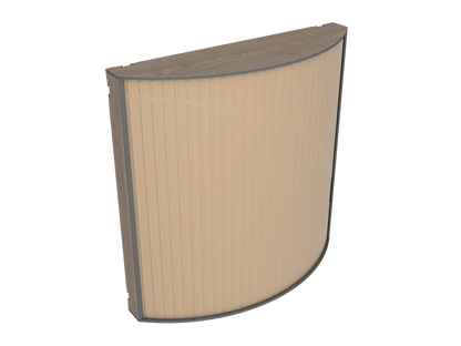 Vicoustic Cinema Round Ultra VMT Sound Absorbing Acoustic Panel in Beige and Brown Oak