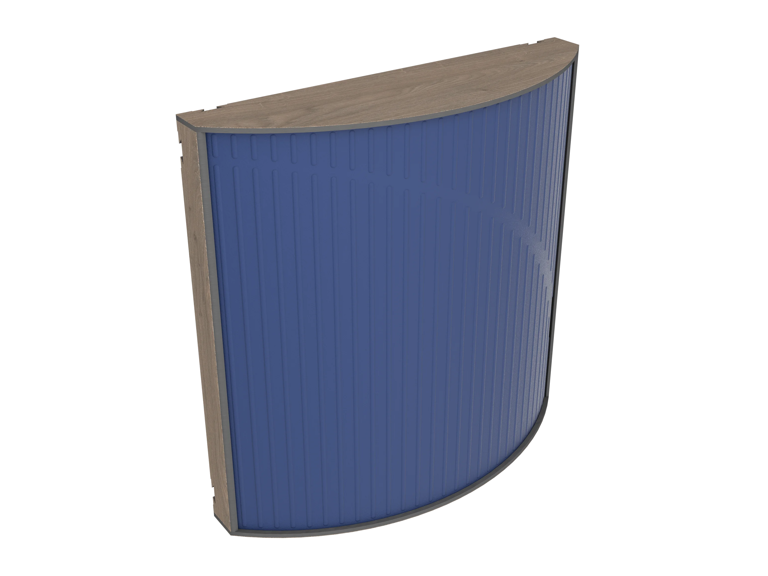 Vicoustic Cinema Round Ultra VMT Sound Absorbing Acoustic Panel in Blue and Brown Oak