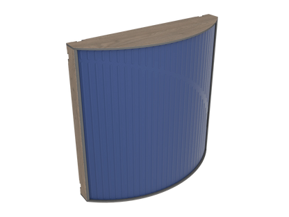 Vicoustic Cinema Round Ultra VMT Sound Absorbing Acoustic Panel in Blue and Brown Oak