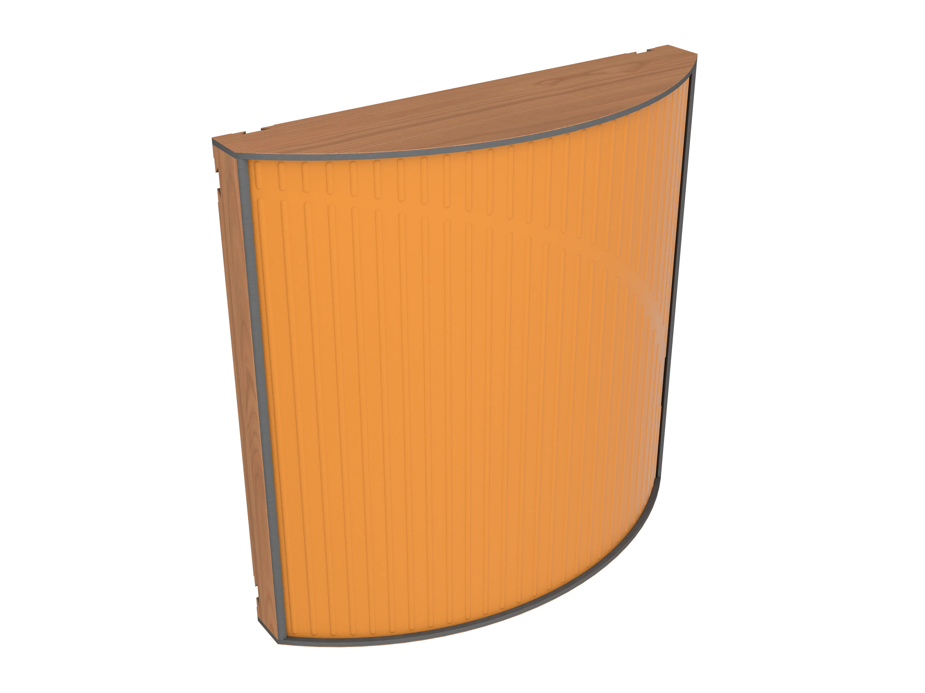 Vicoustic Cinema Round Ultra VMT Sound Absorbing Acoustic Panel in Pumpkin Orange and Locarno Cherry