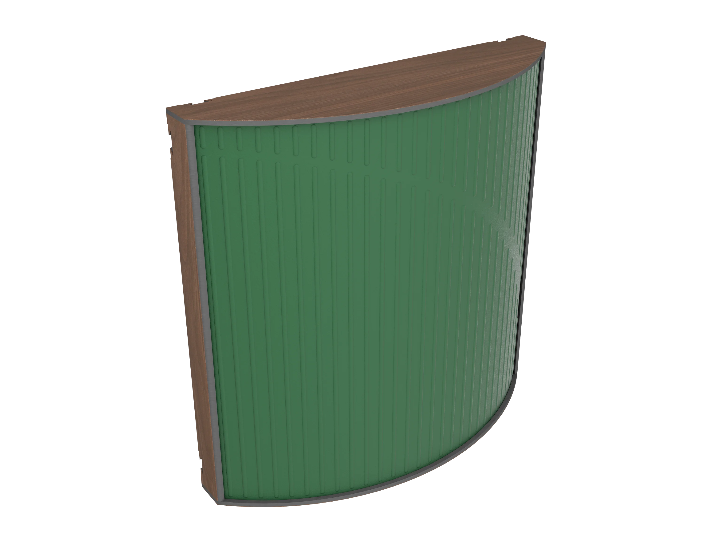 Vicoustic Cinema Round Ultra VMT Sound Absorbing Acoustic Panel in Musk Green and Dark Walnut