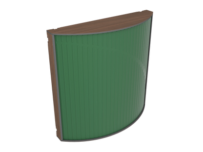 Vicoustic Cinema Round Ultra VMT Sound Absorbing Acoustic Panel in Musk Green and Dark Walnut