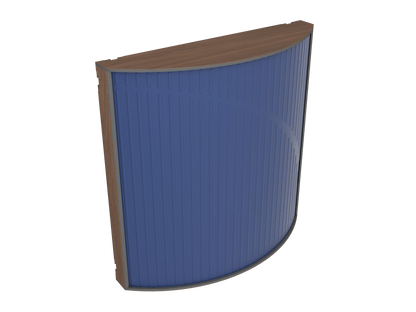 Vicoustic Cinema Round Ultra VMT Sound Absorbing Acoustic Panel in Blue and Dark Walnut