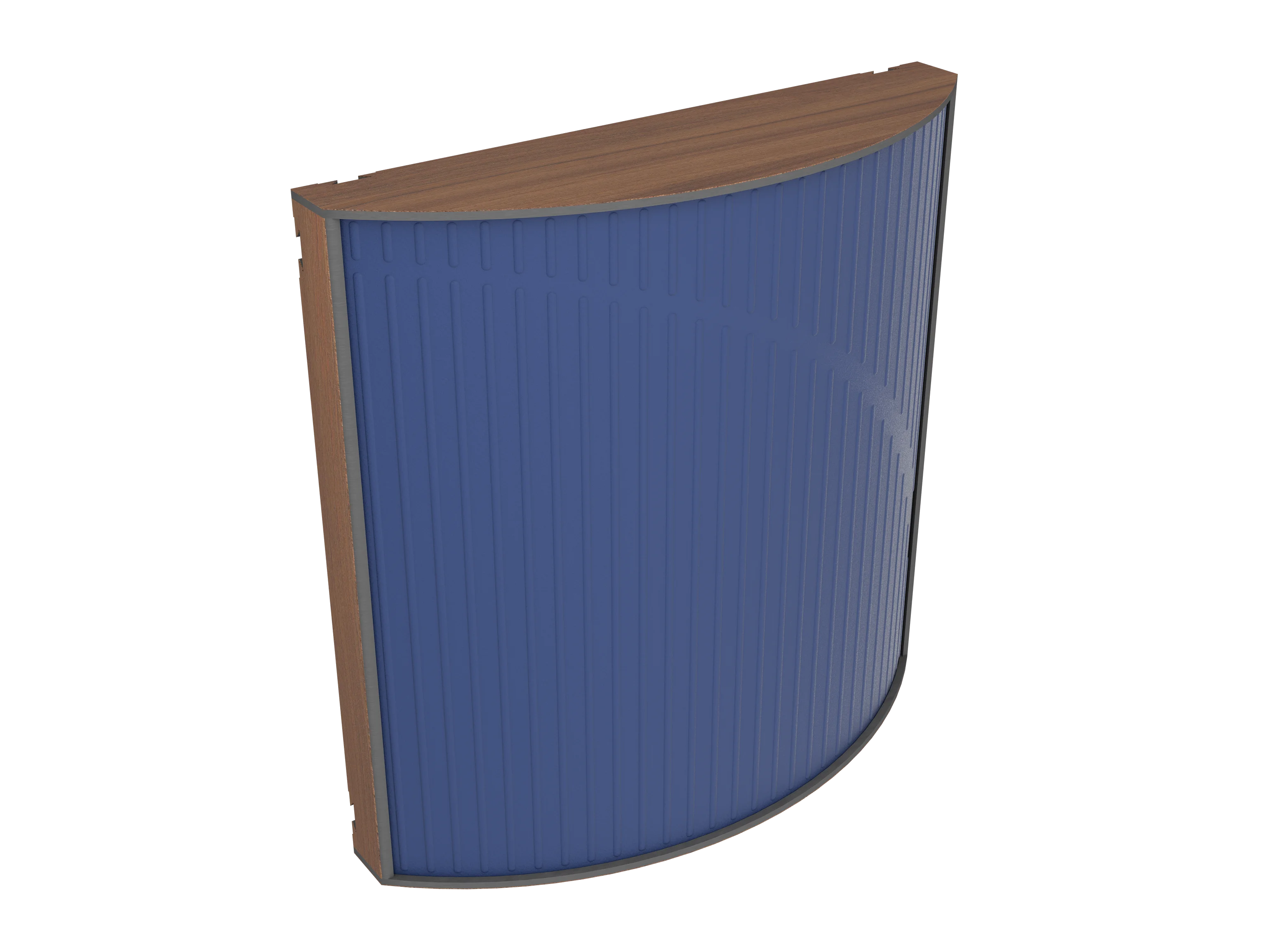 Vicoustic Cinema Round Ultra VMT Sound Absorbing Acoustic Panel in Blue and Natural Walnut